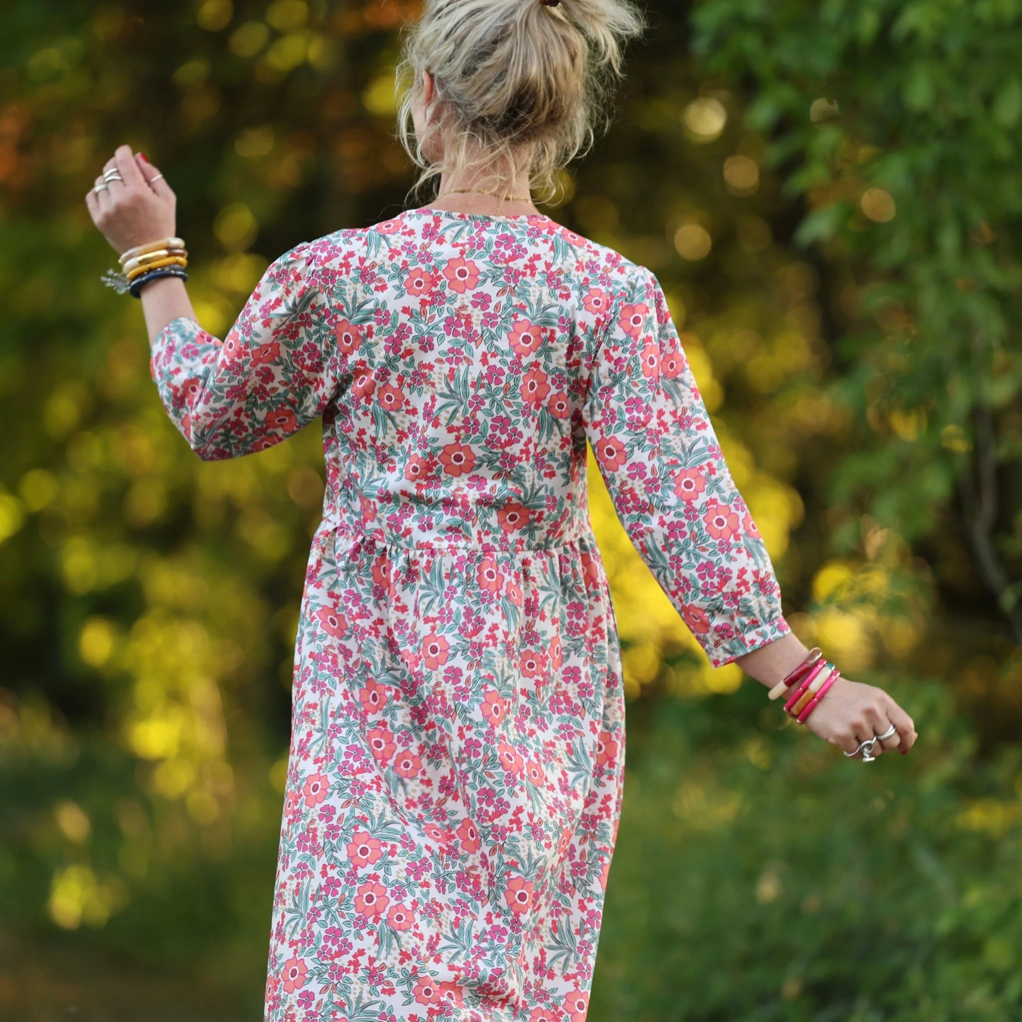 Robe Agathe - Coton Capucine corail - Image 4