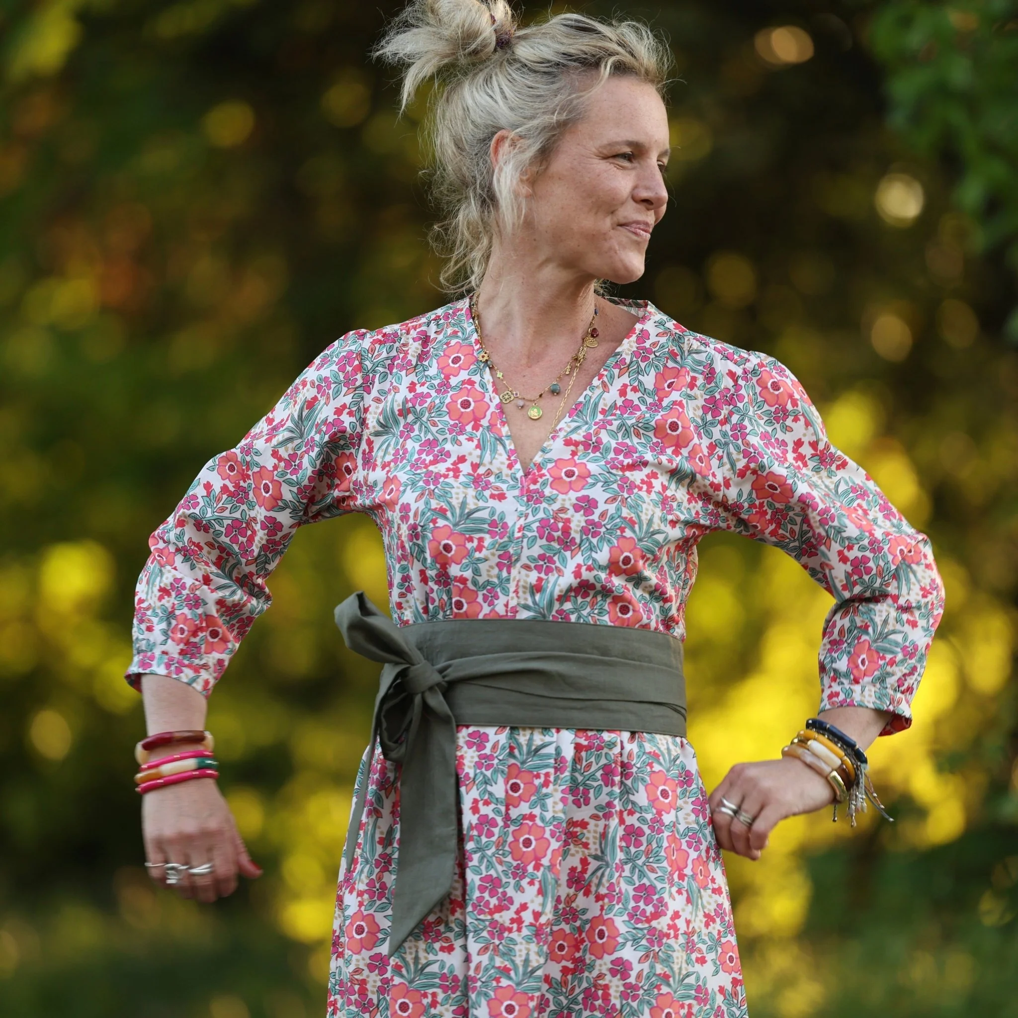 Robe Agathe - Coton Capucine corail - Image 7