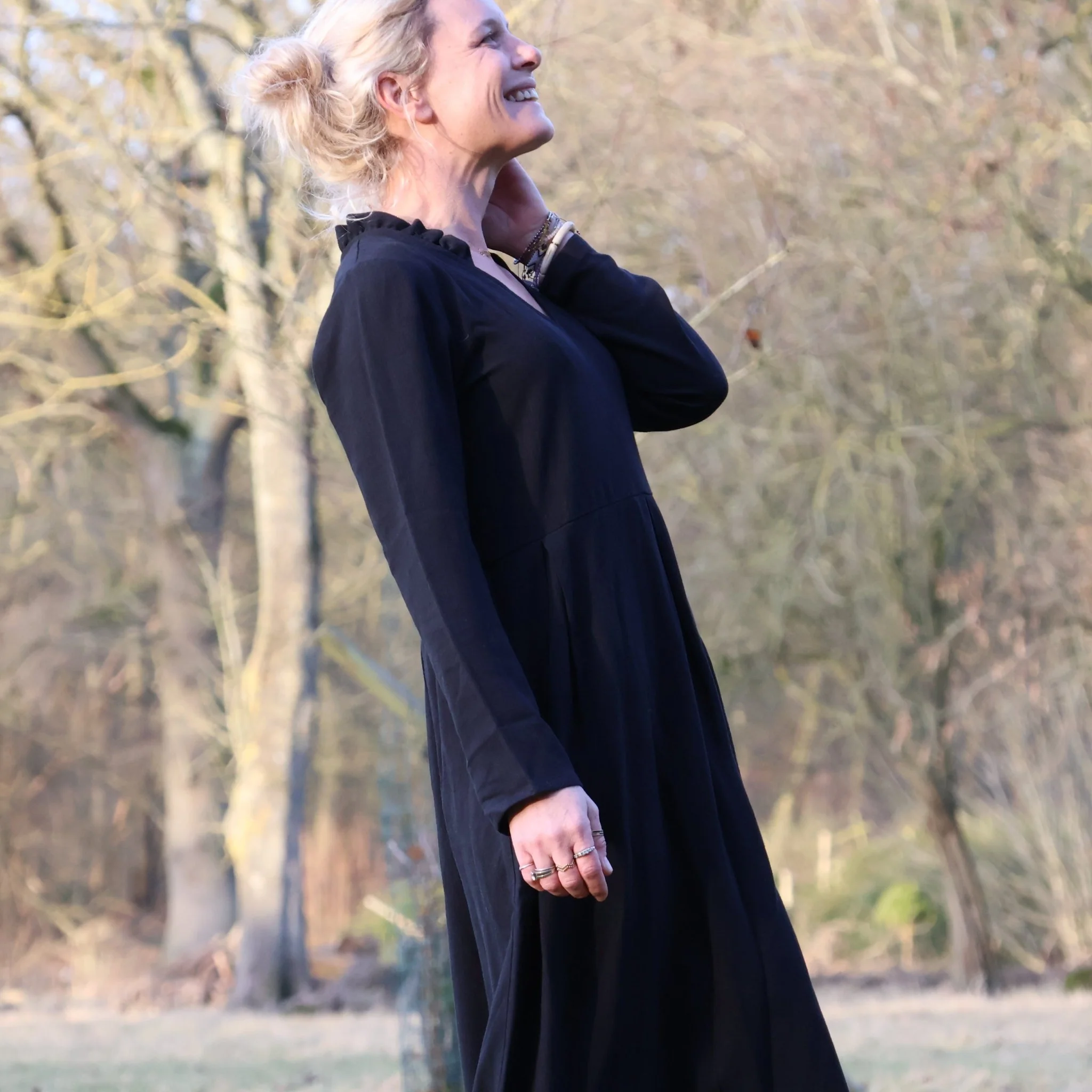 Robe Aria - viscose/lin noire - Image 5