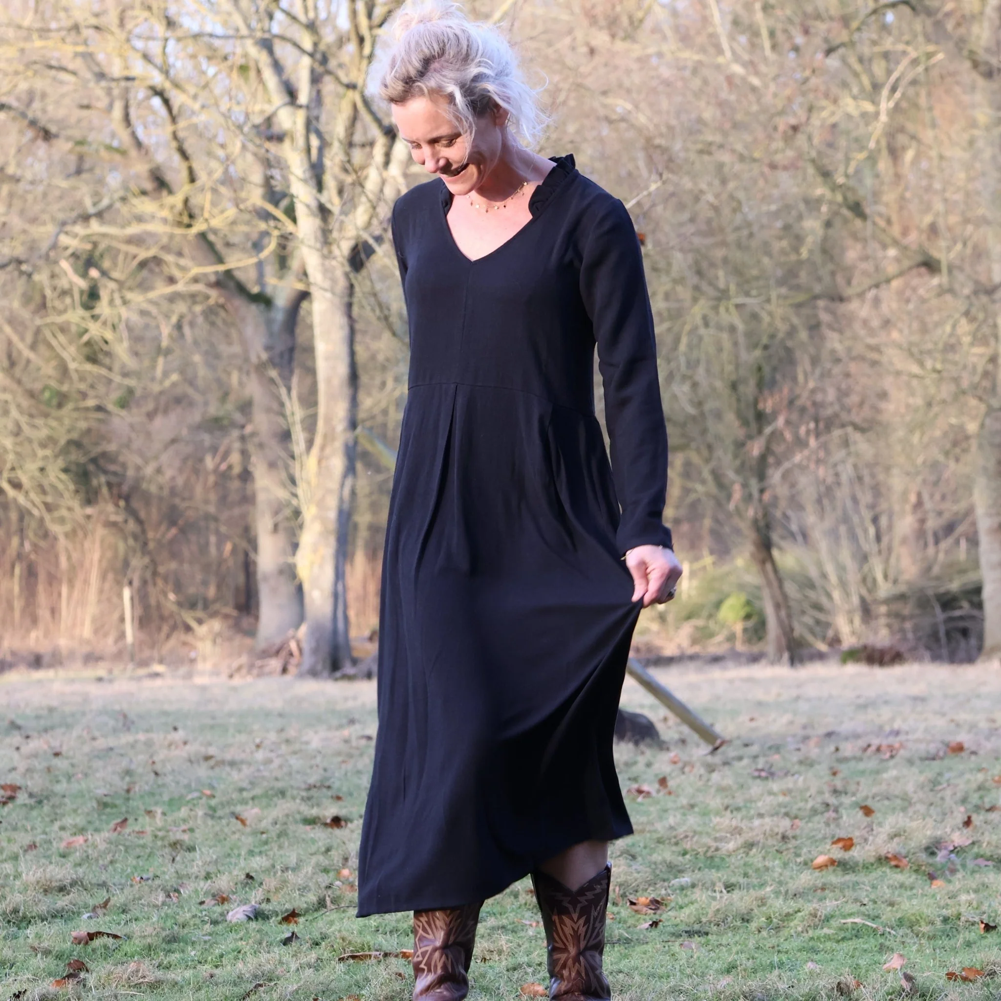 Robe Aria - viscose/lin noire - Image 6