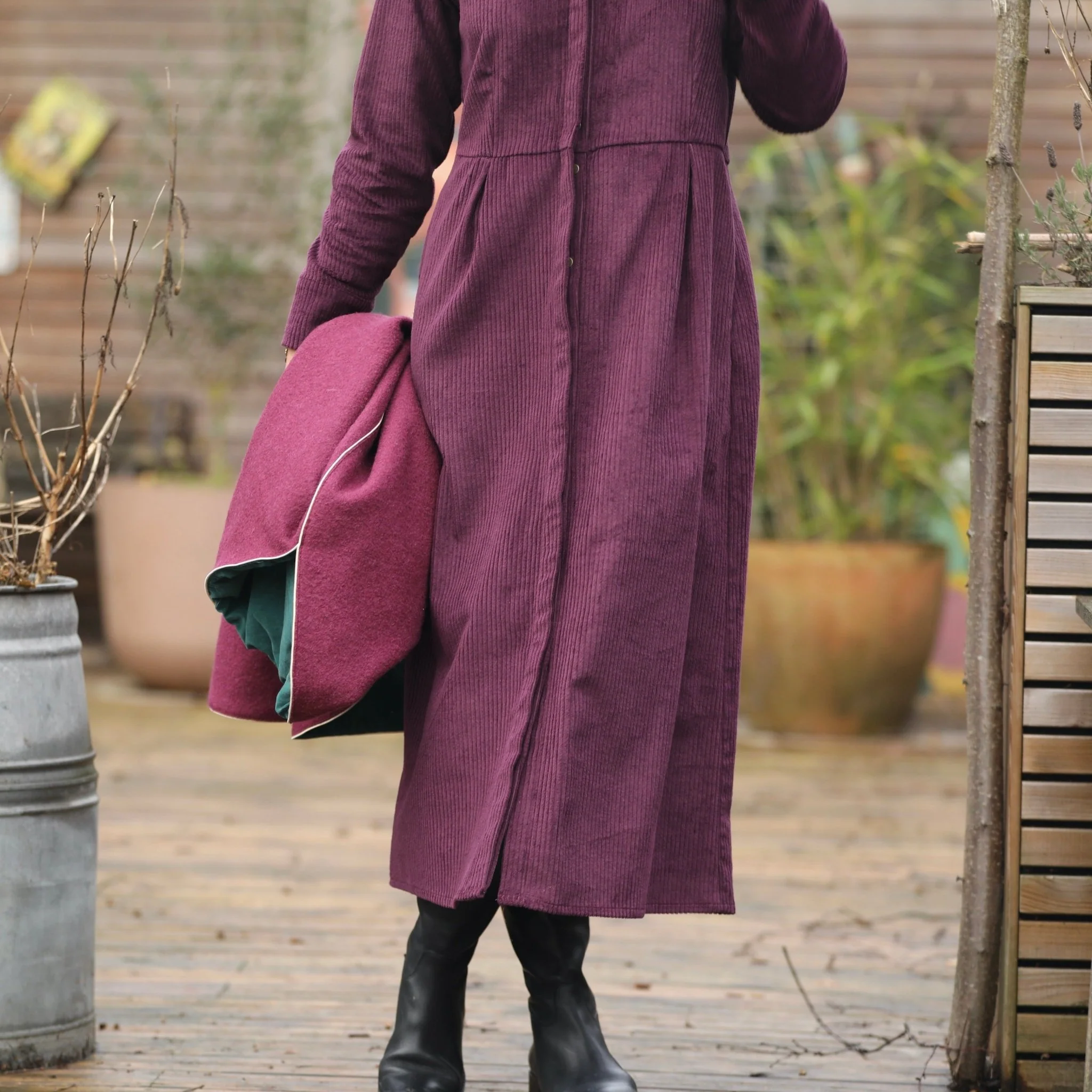 Robe Cyrielle - velours côtelé aubergine - Image 4