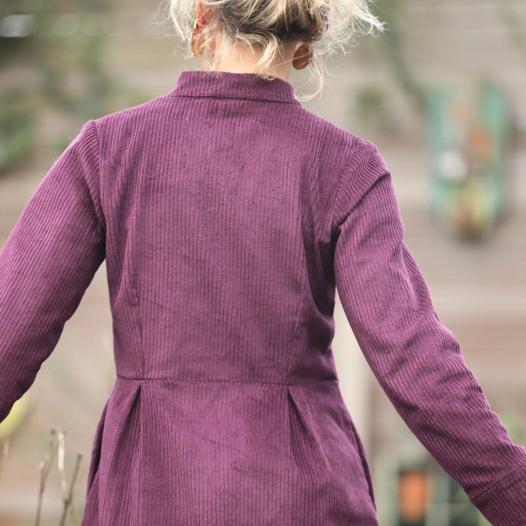 Robe Cyrielle - velours côtelé aubergine - Image 5
