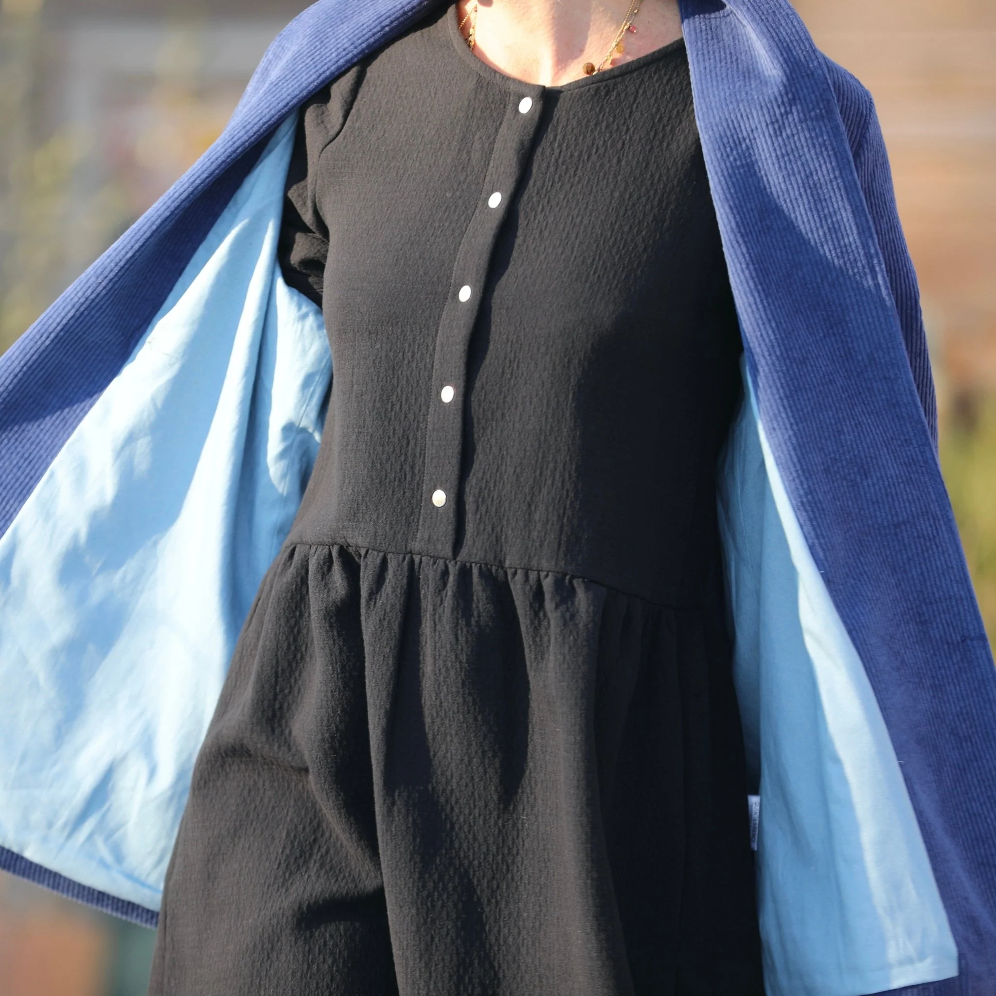 Robe Eglantine - armuré de coton noir - Image 4