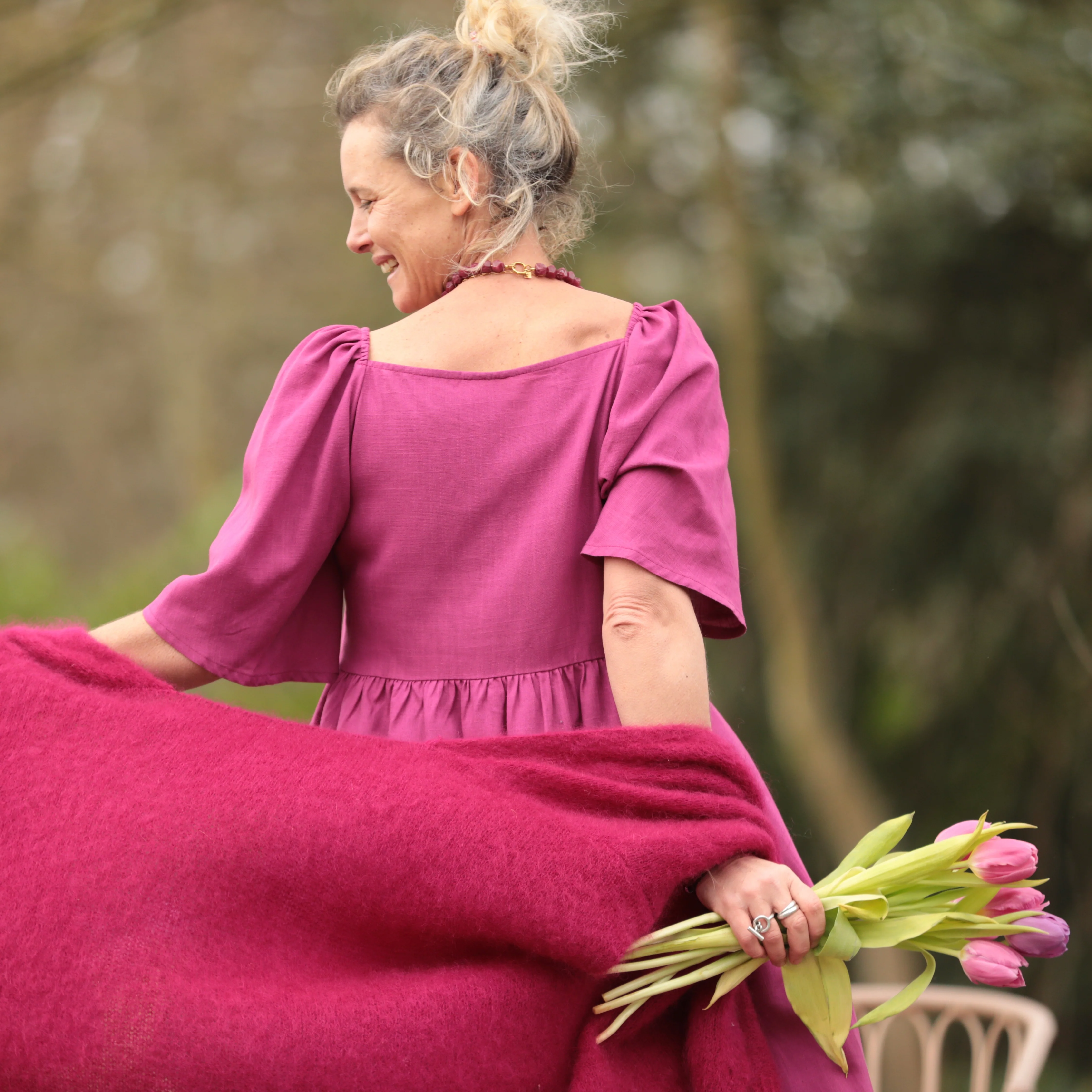 Robe Iloé – Coton/lin Bougainvillier - Image 3