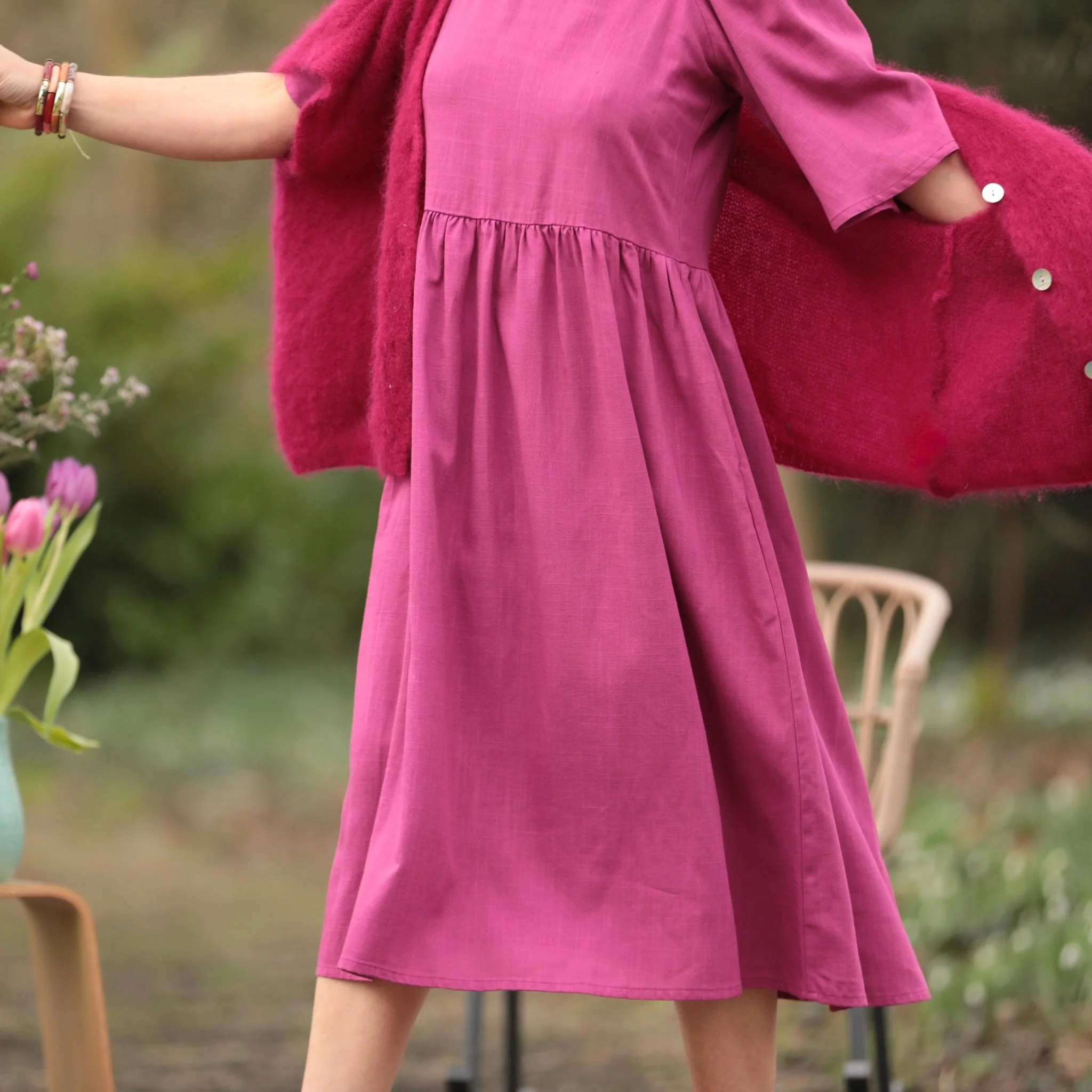 Robe Iloé – Coton/lin Bougainvillier - Image 4
