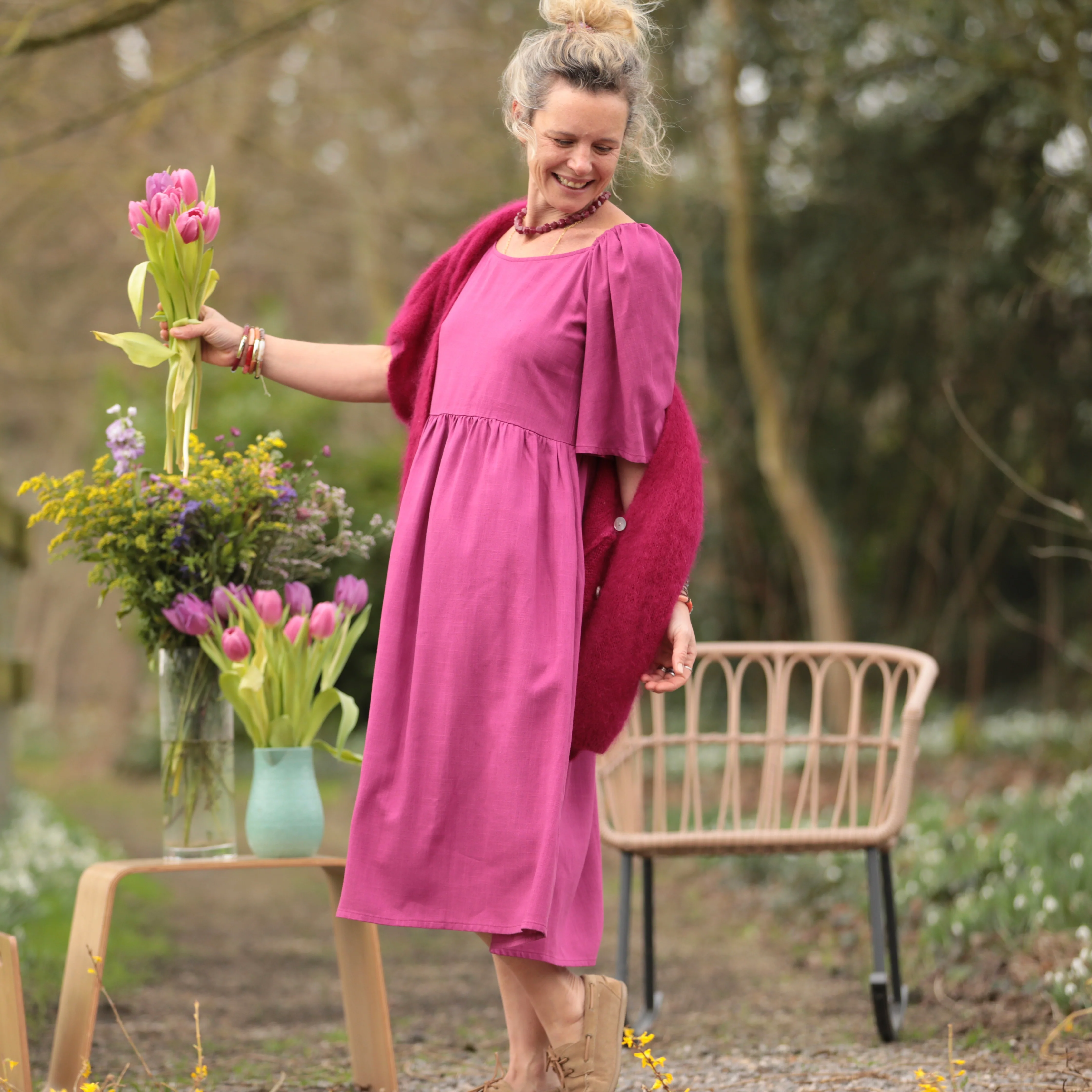 Robe Iloé – Coton/lin Bougainvillier - Image 5