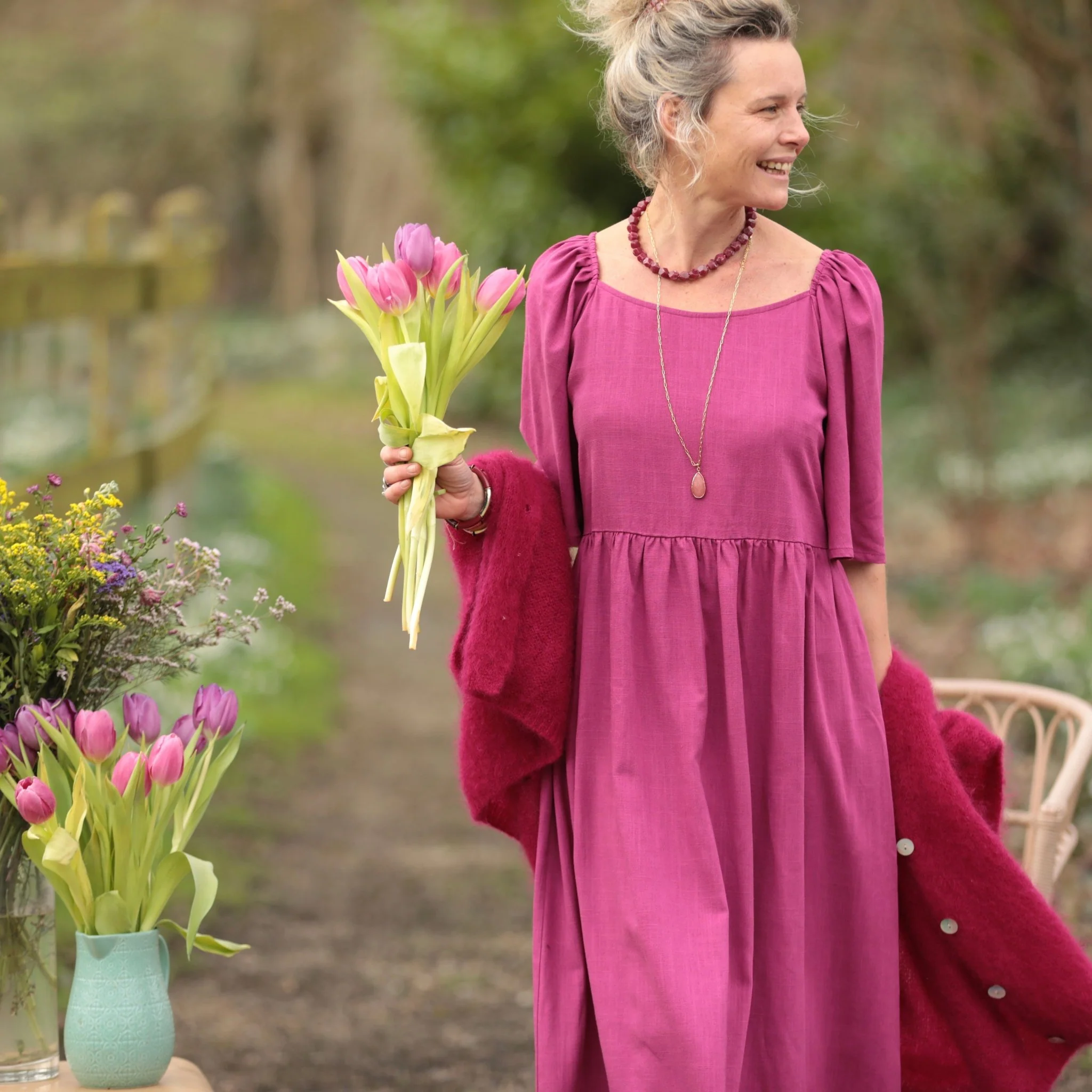 Robe Iloé – Coton/lin Bougainvillier - Image 9