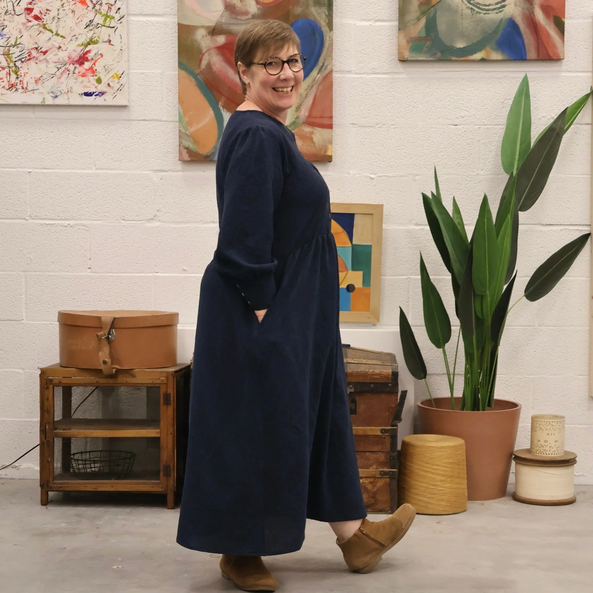 Robe Isis - jean bleu à pois - Image 7