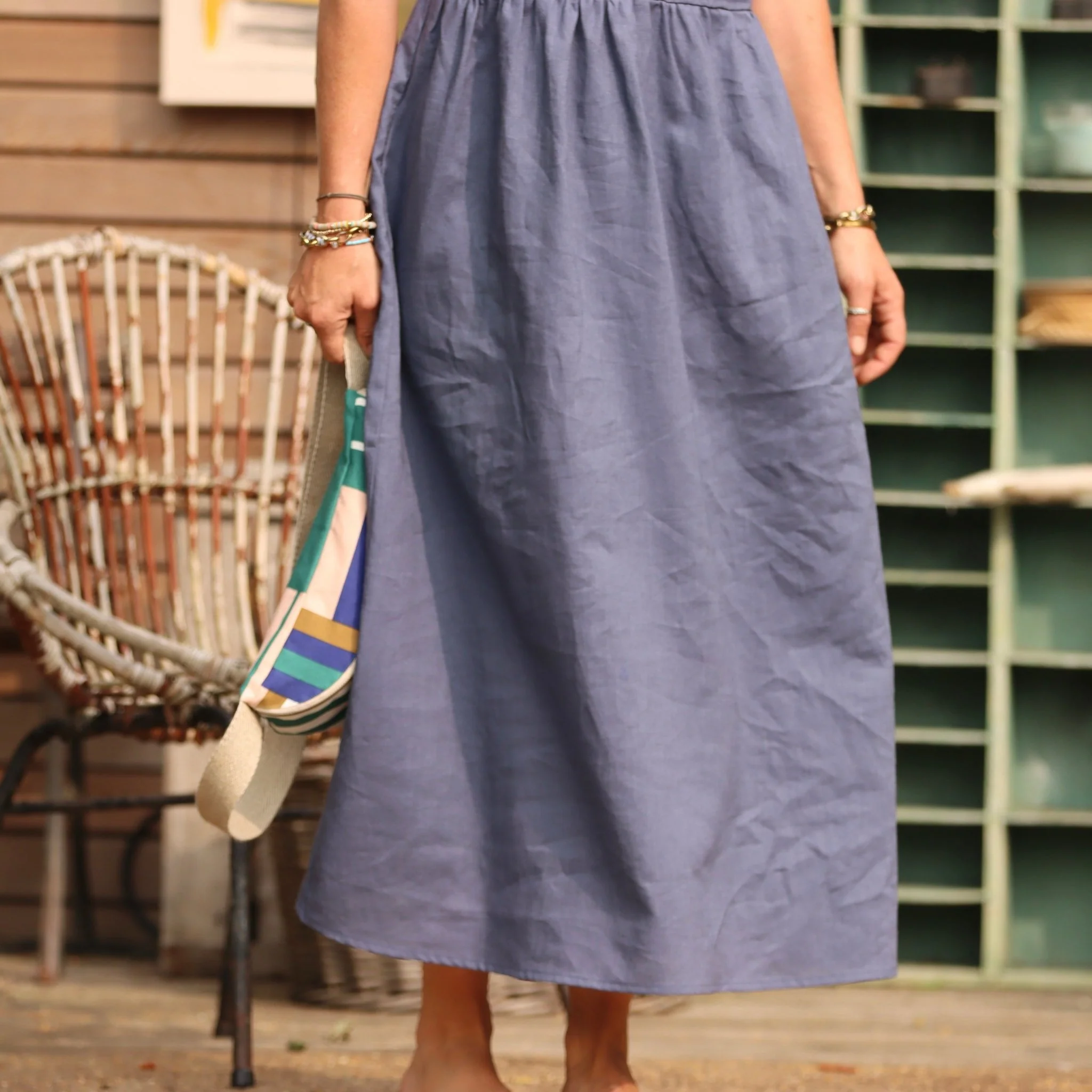 Robe Julie - Lin bleu lavande - Image 4