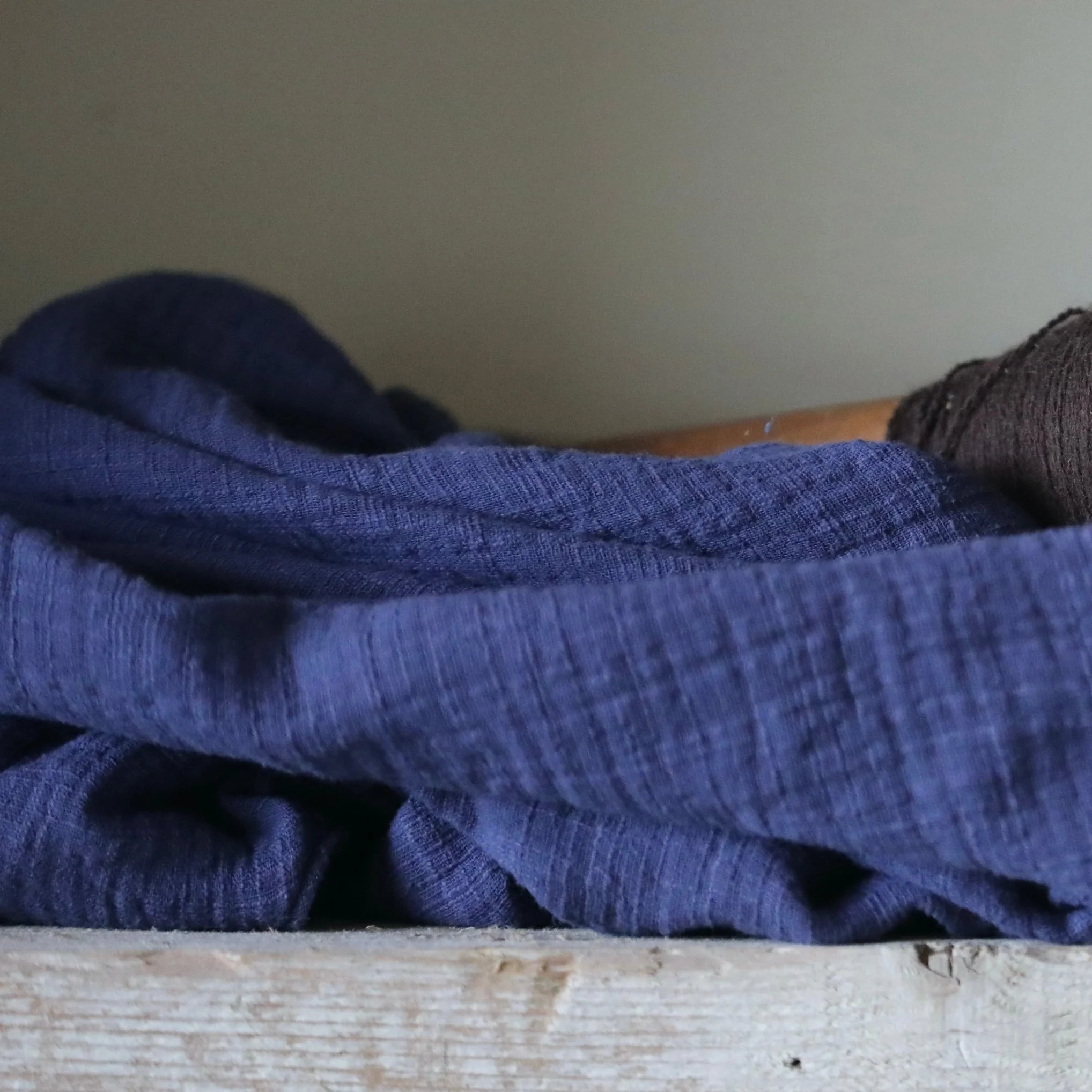 Robe Laëtitia - double gaze de coton flammé bleu - Image 2