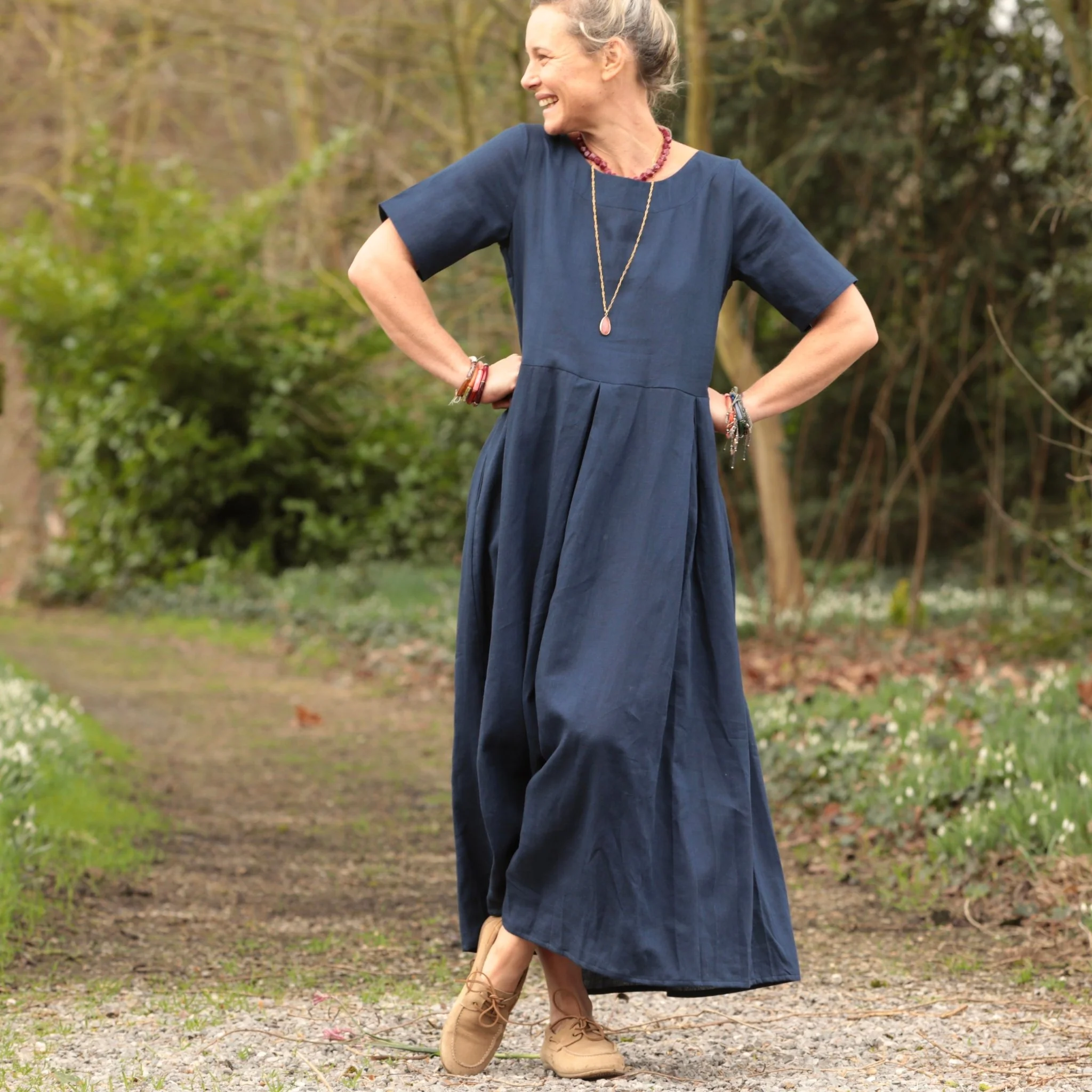 Robe Louisa - Lin indigo
