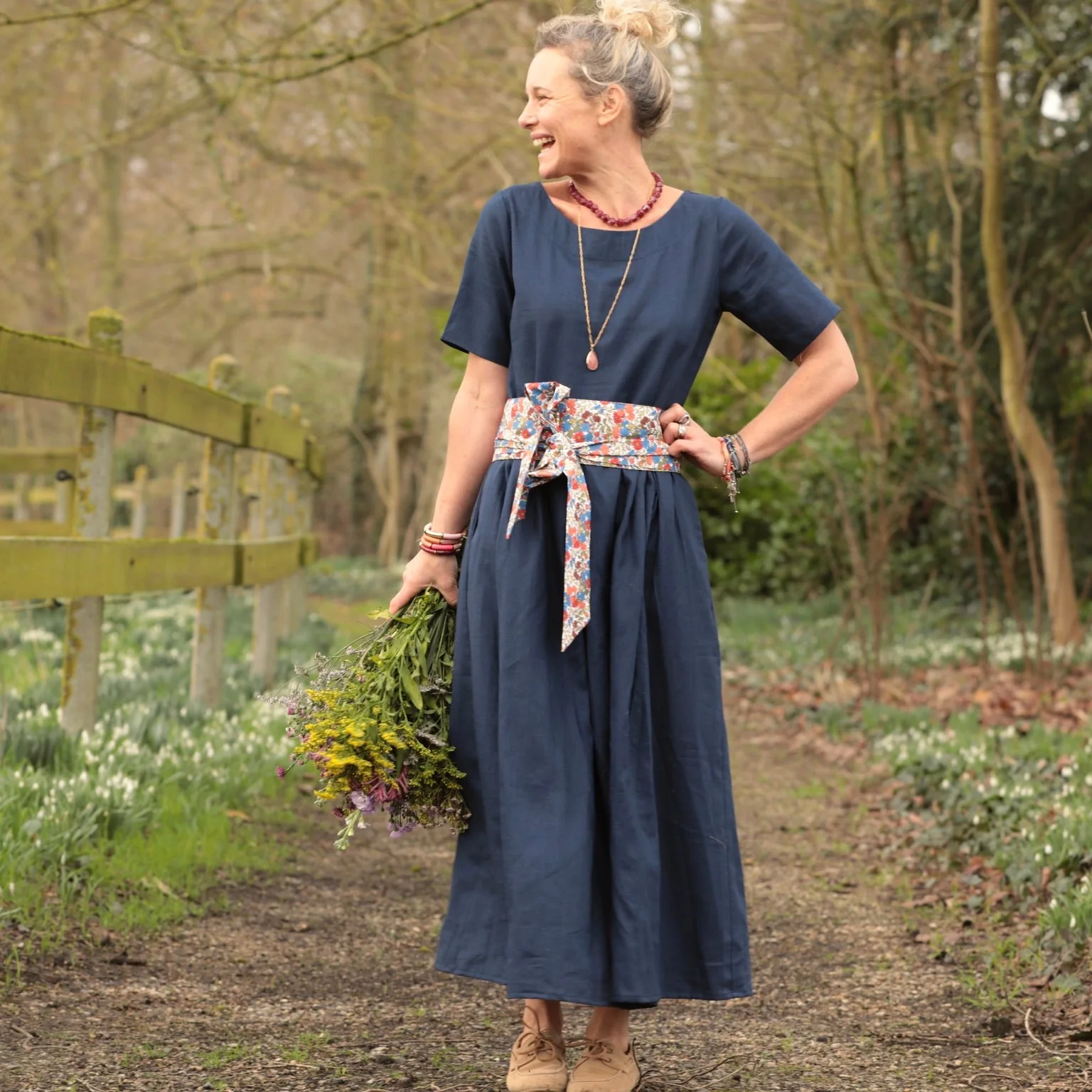 Robe Louisa - Lin indigo - Image 2