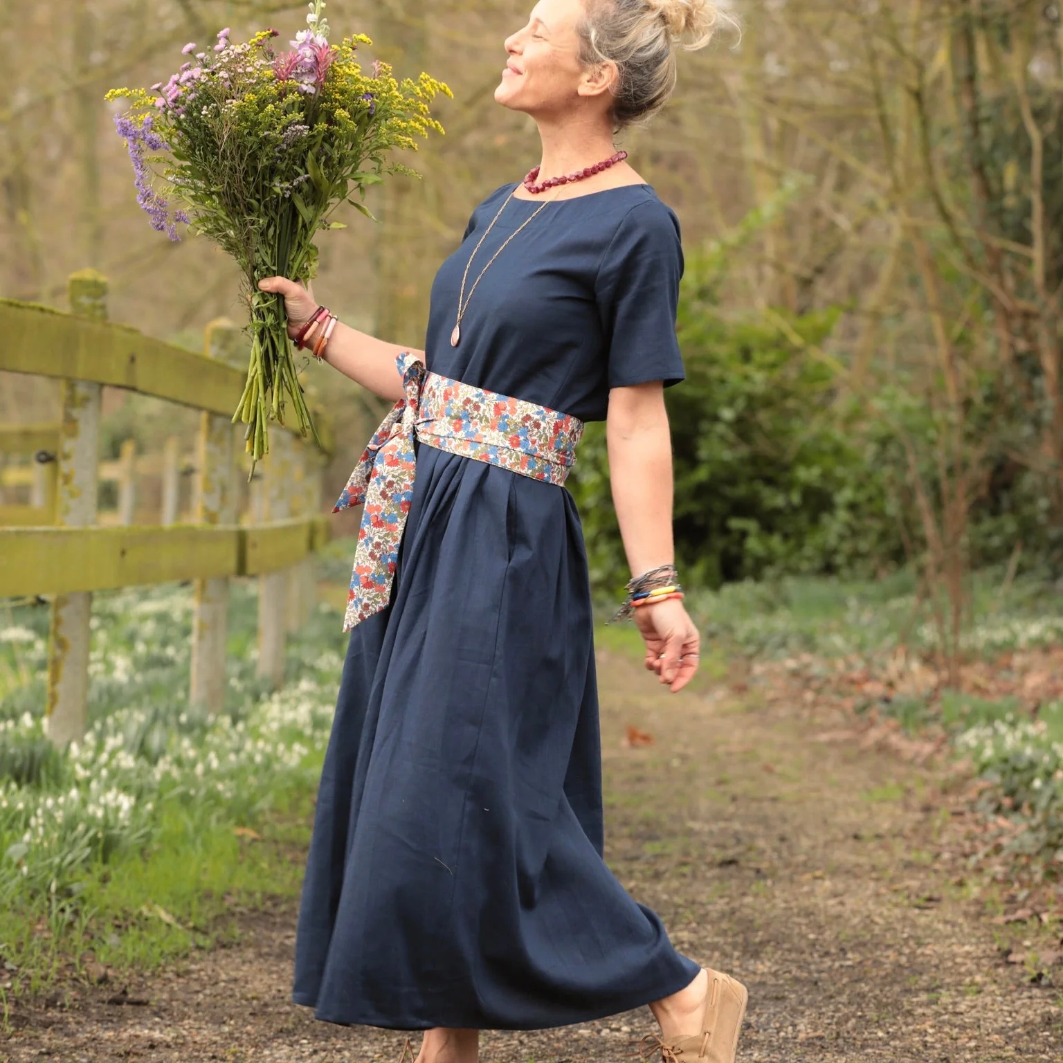 Robe Louisa - Lin indigo - Image 5