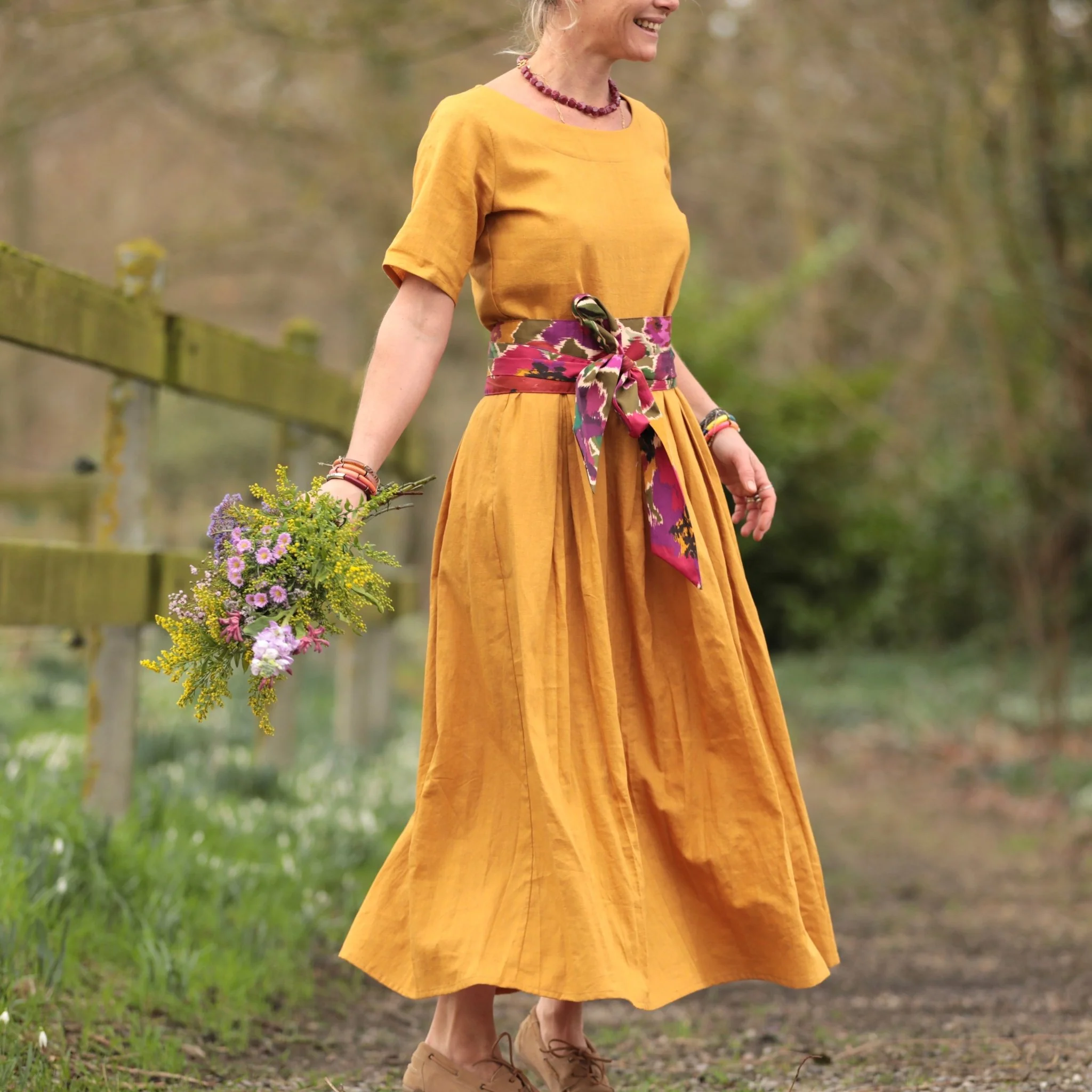 Robe Louisa - Lin tournesol