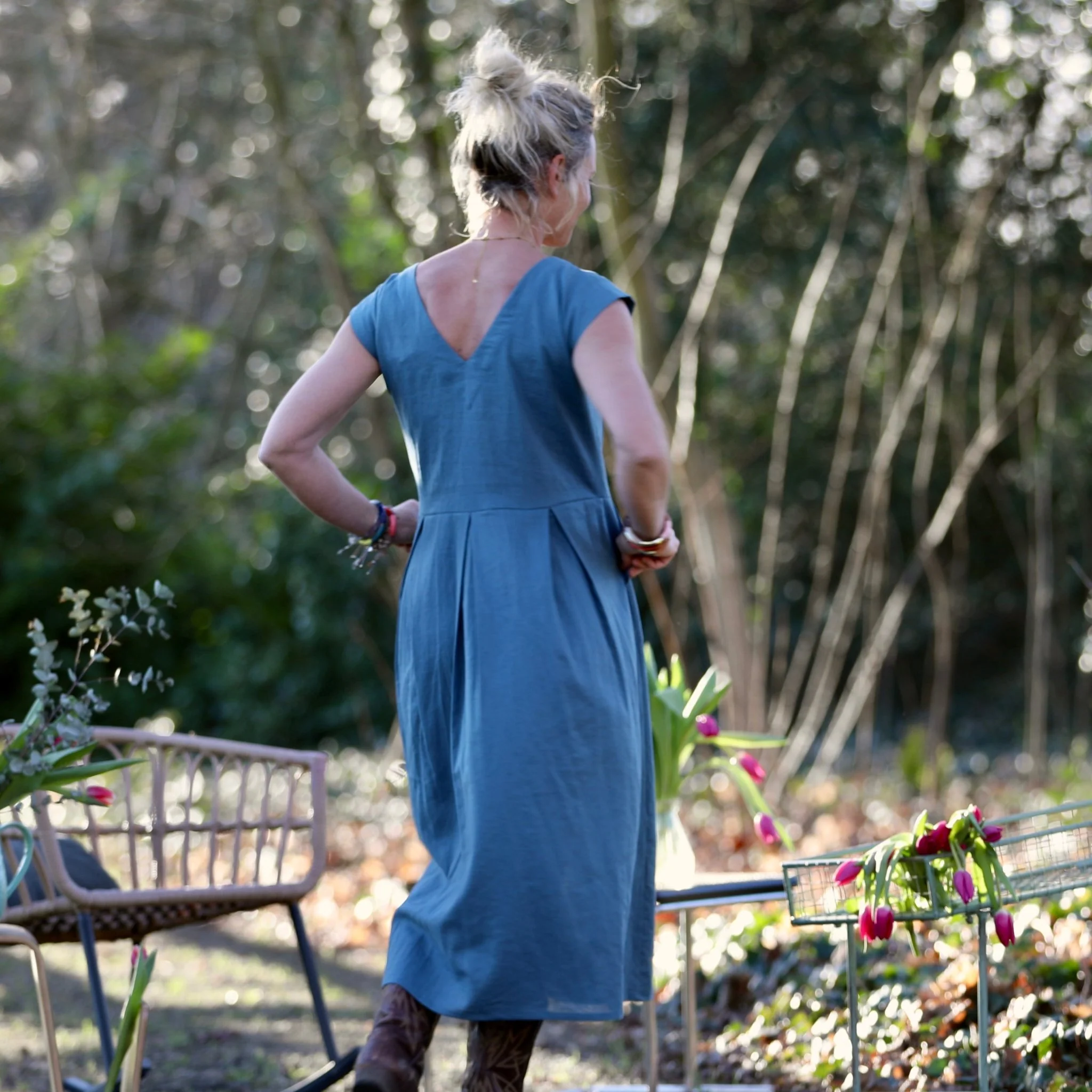Robe Louison - lin bleu navy - Image 7