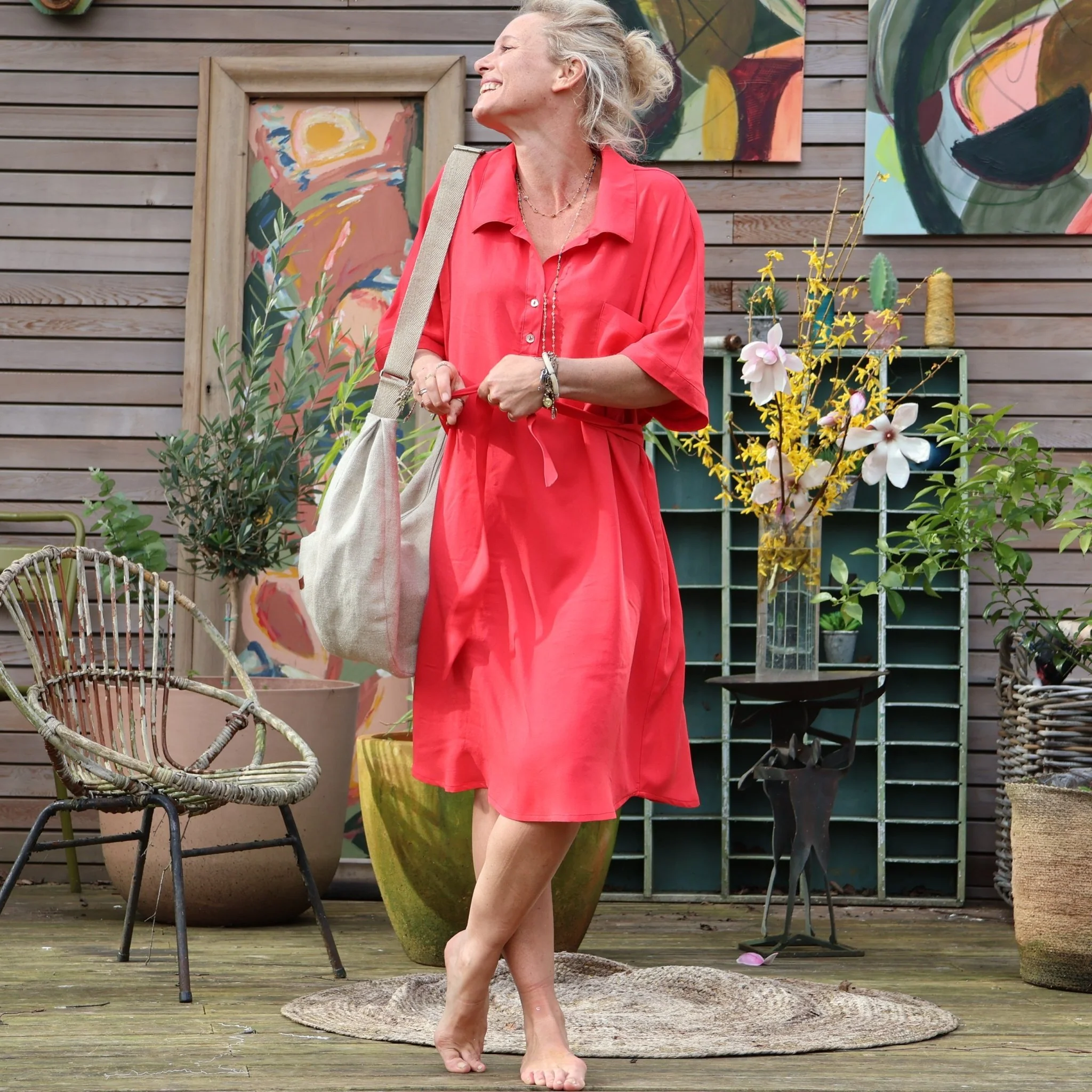 Robe Lucette viscose rouge