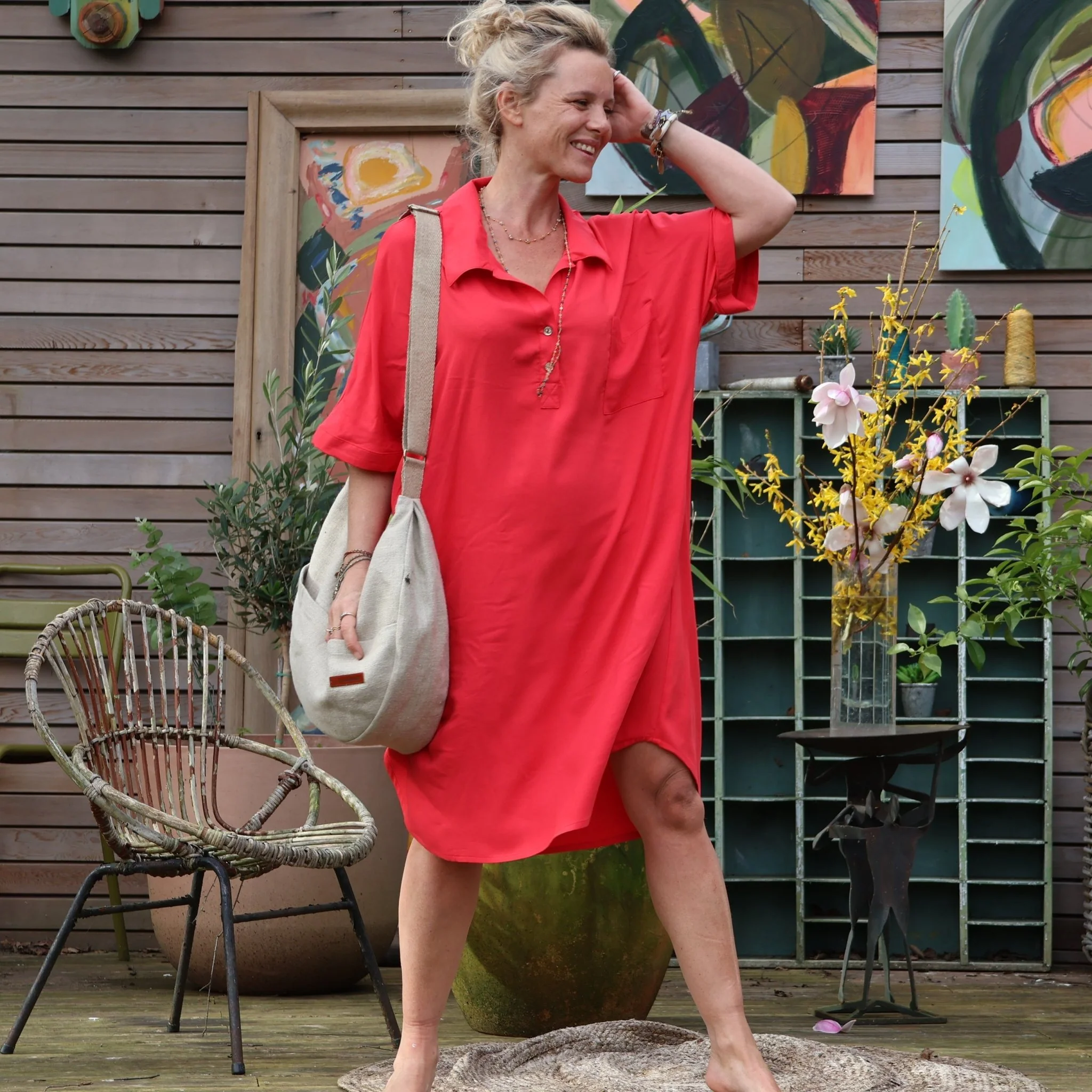 Robe Lucette viscose rouge - Image 4