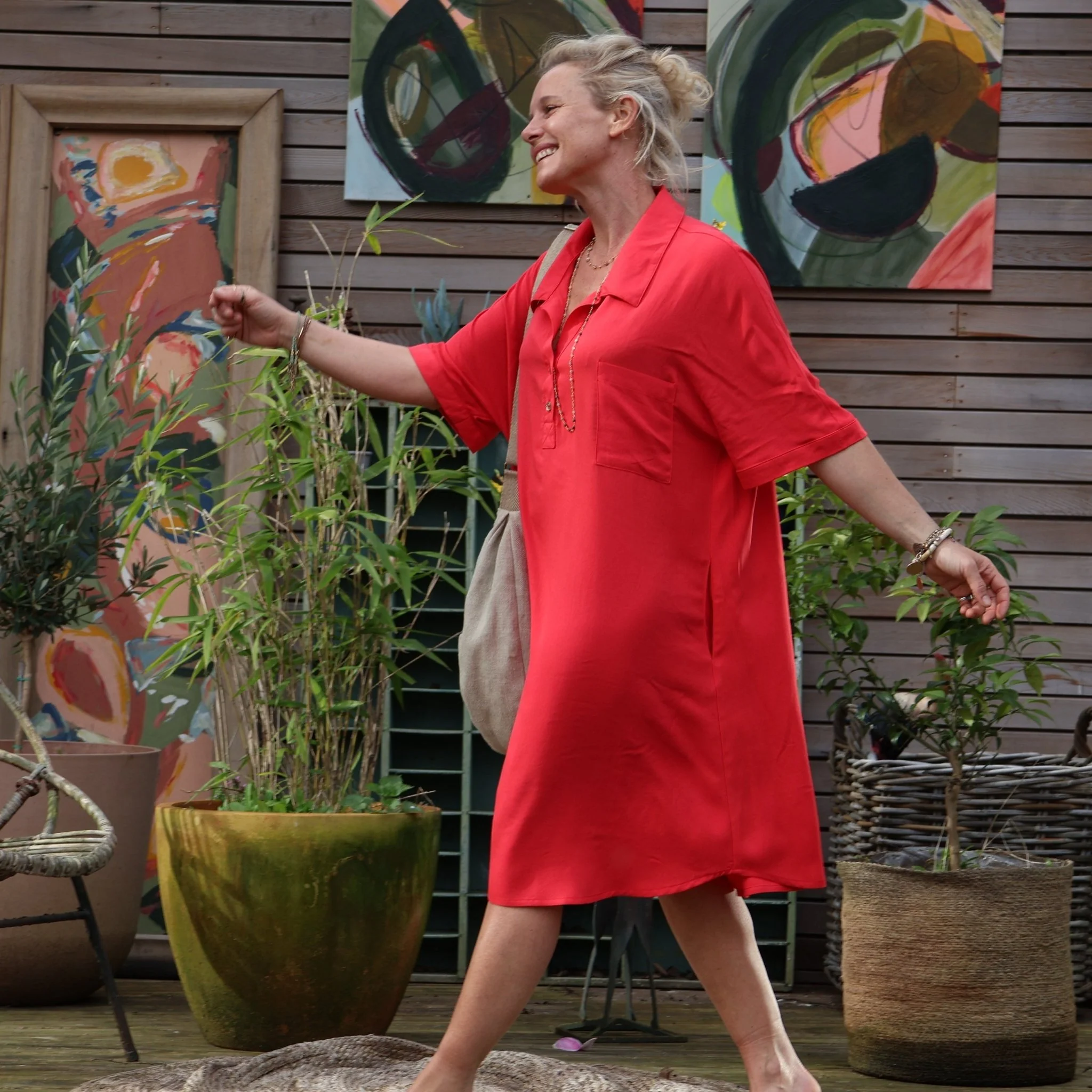 Robe Lucette viscose rouge - Image 5