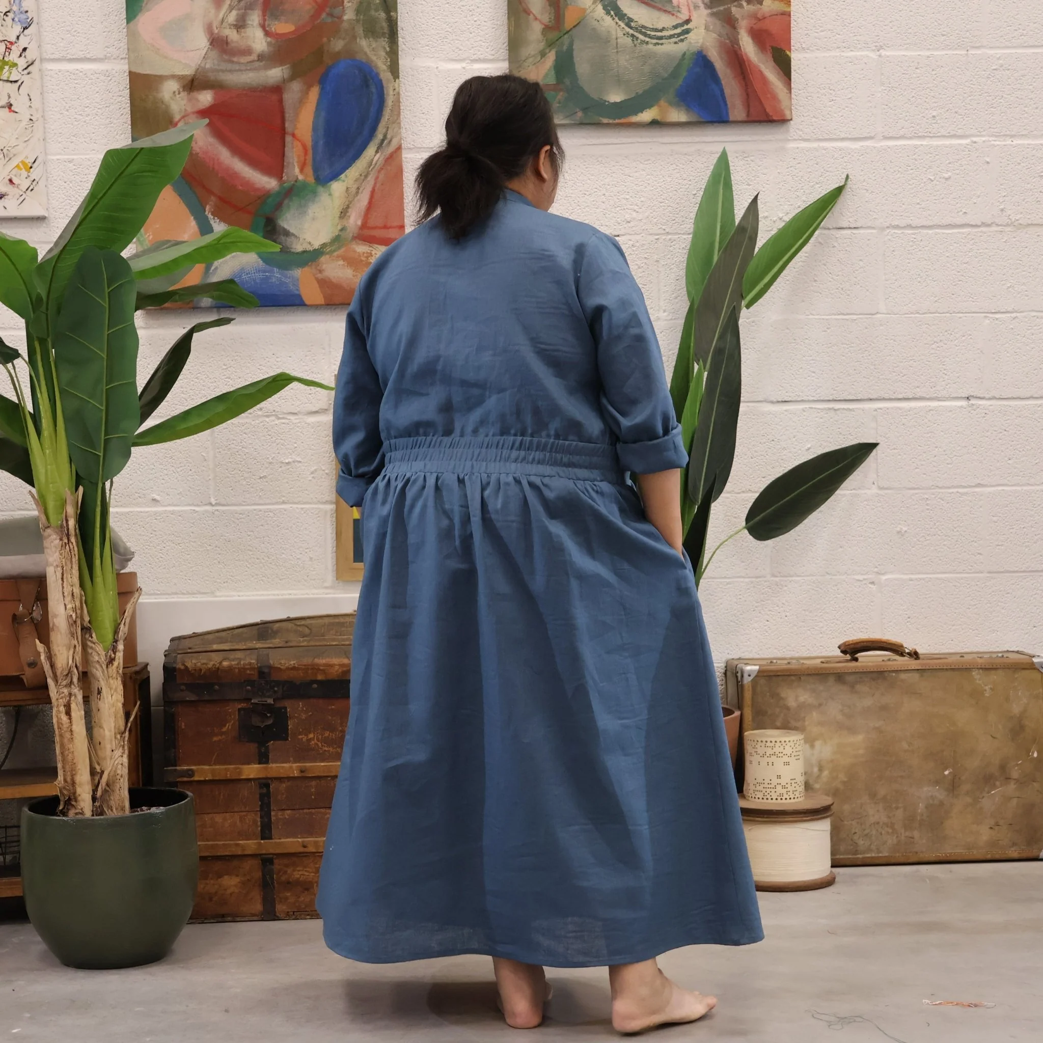 Robe Manon - double gaze de coton noire - Image 11