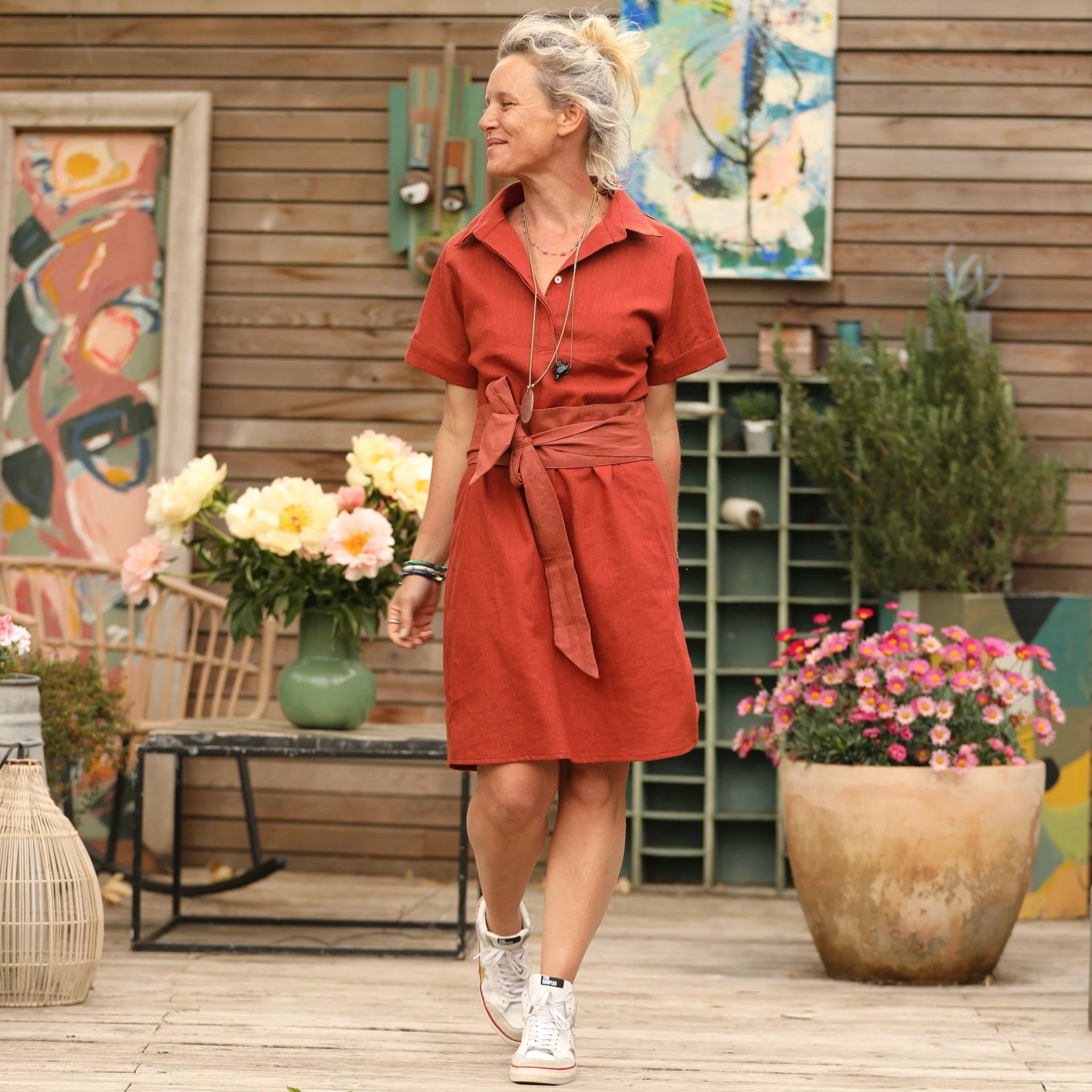 Robe Marlène - lin terracotta - Image 4