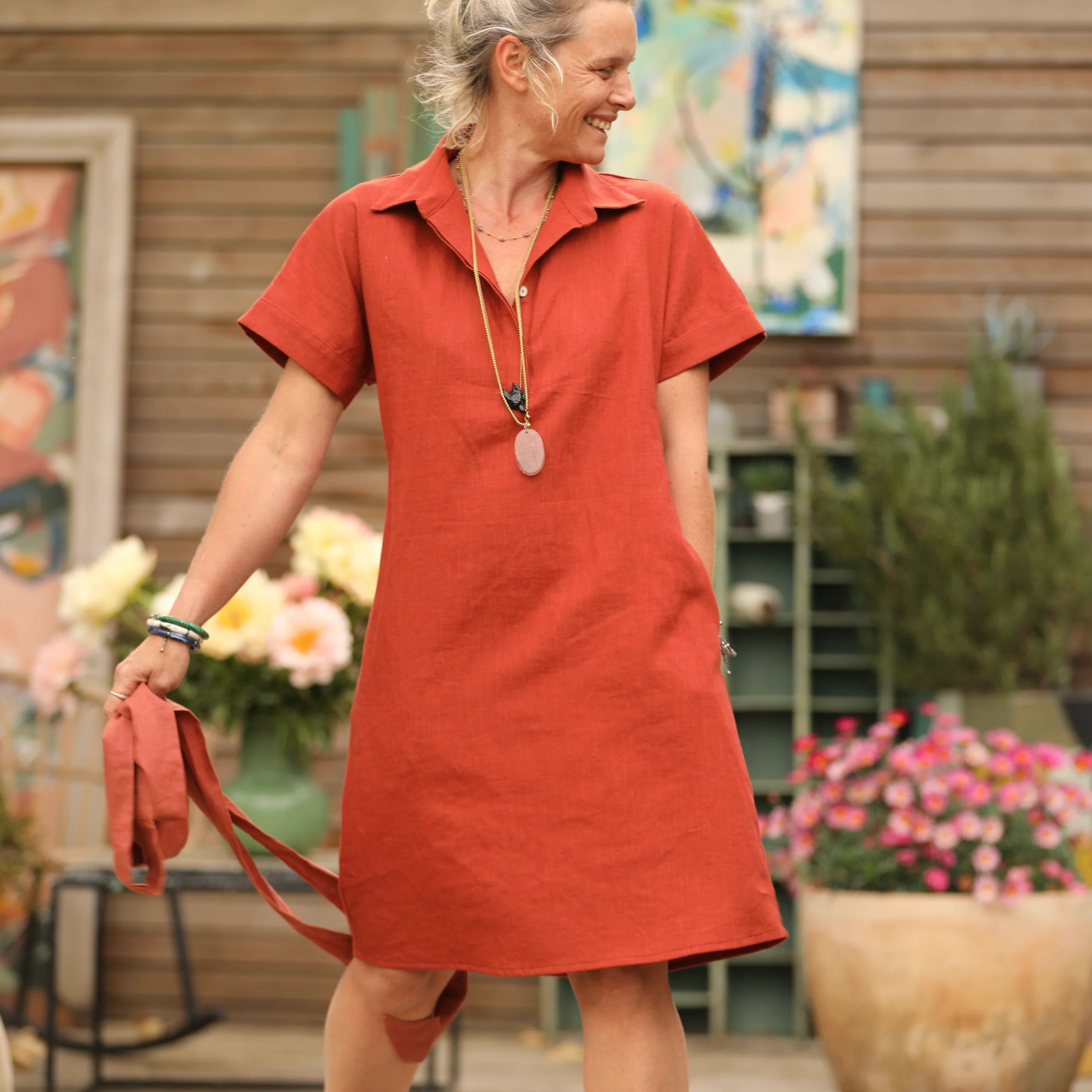Robe Marlène - lin terracotta - Image 5