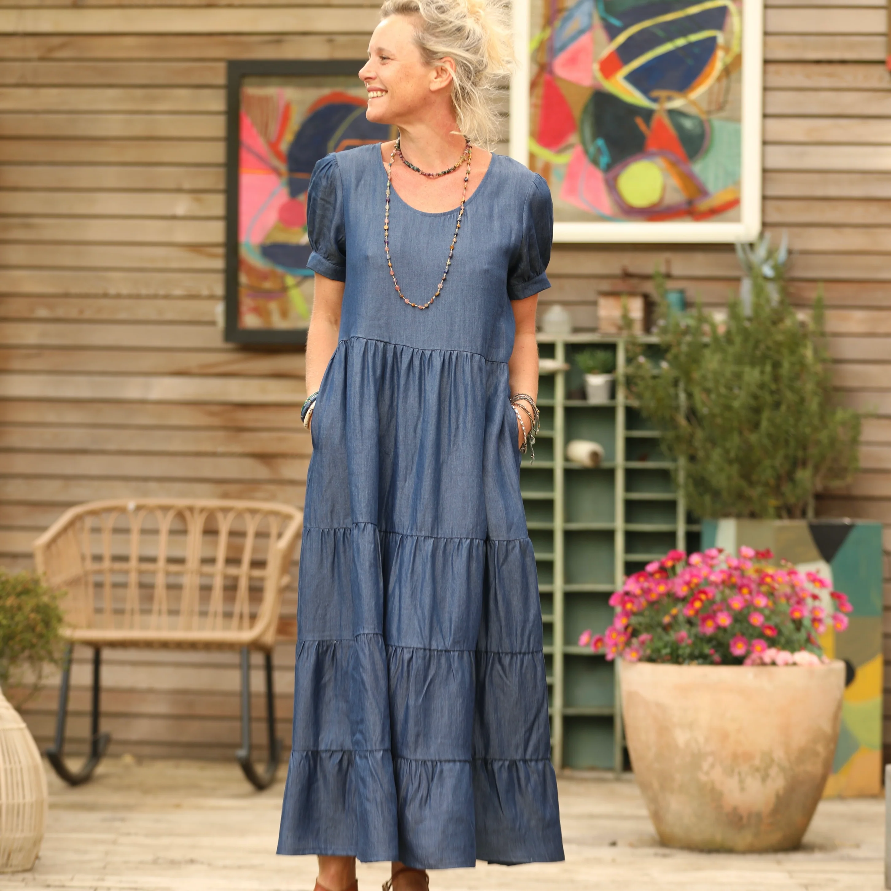 Robe Ophélie - jean lyocell bleu - Image 4