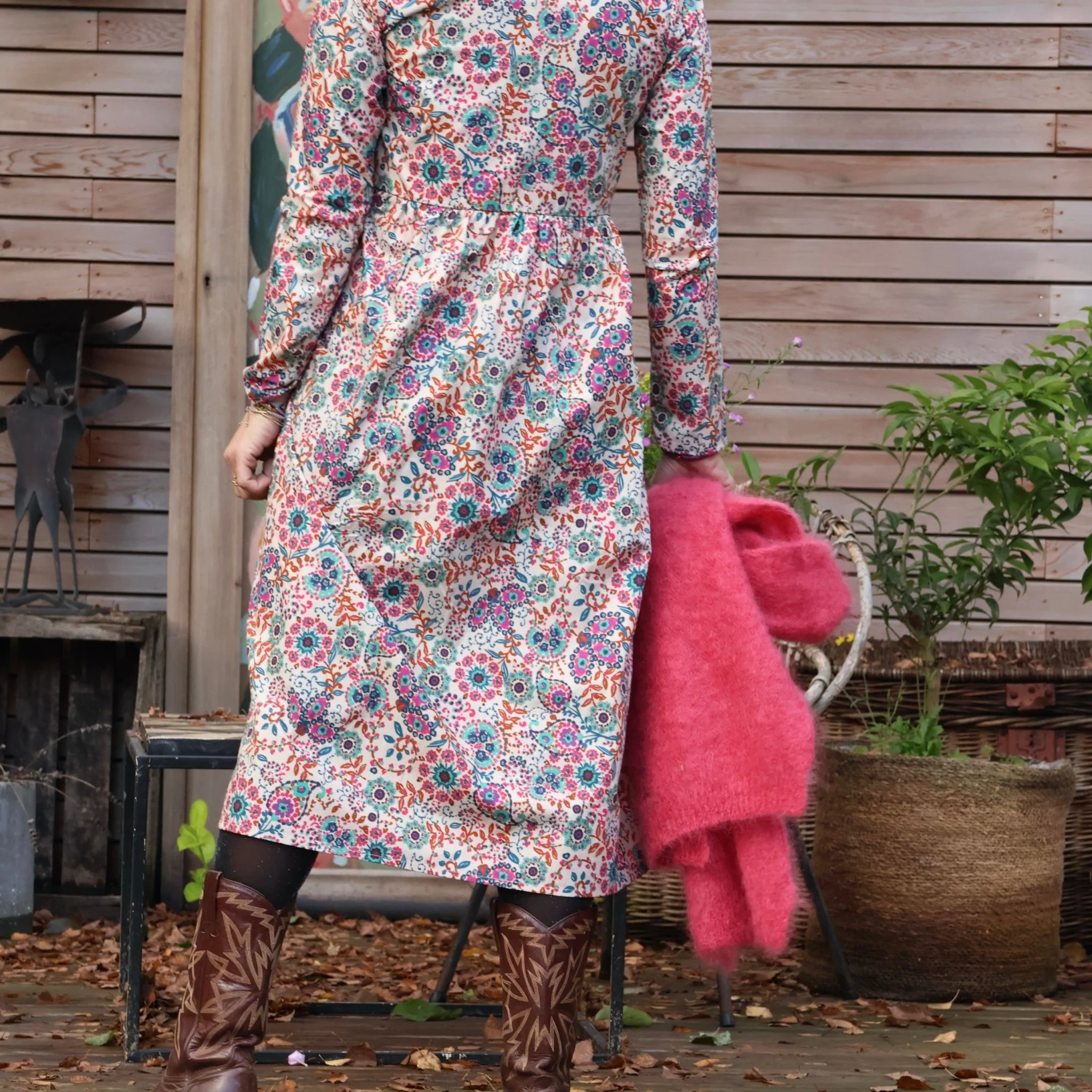 Robe Romane - popeline de coton giroflée - Image 6