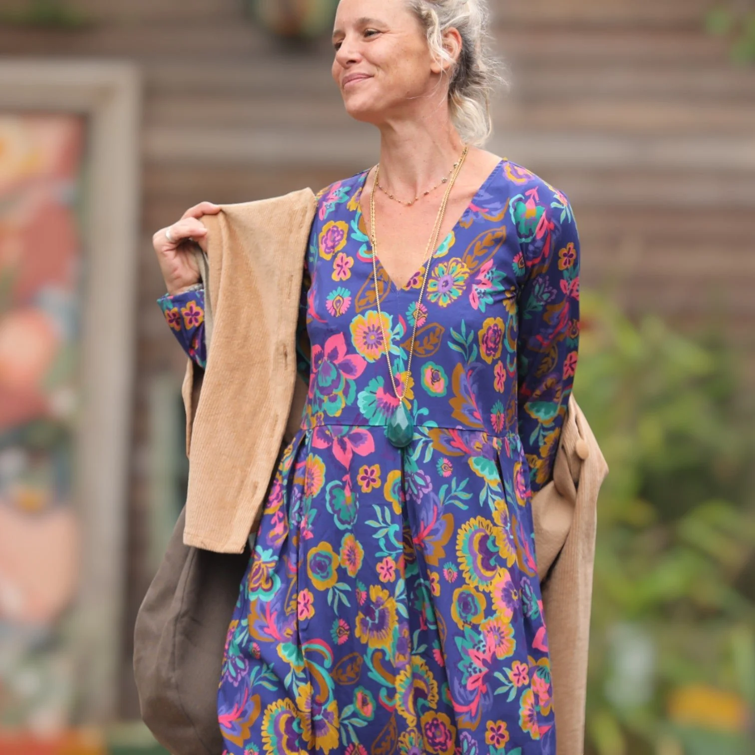 Robe Romane - viscose Explosion Florale - Image 8