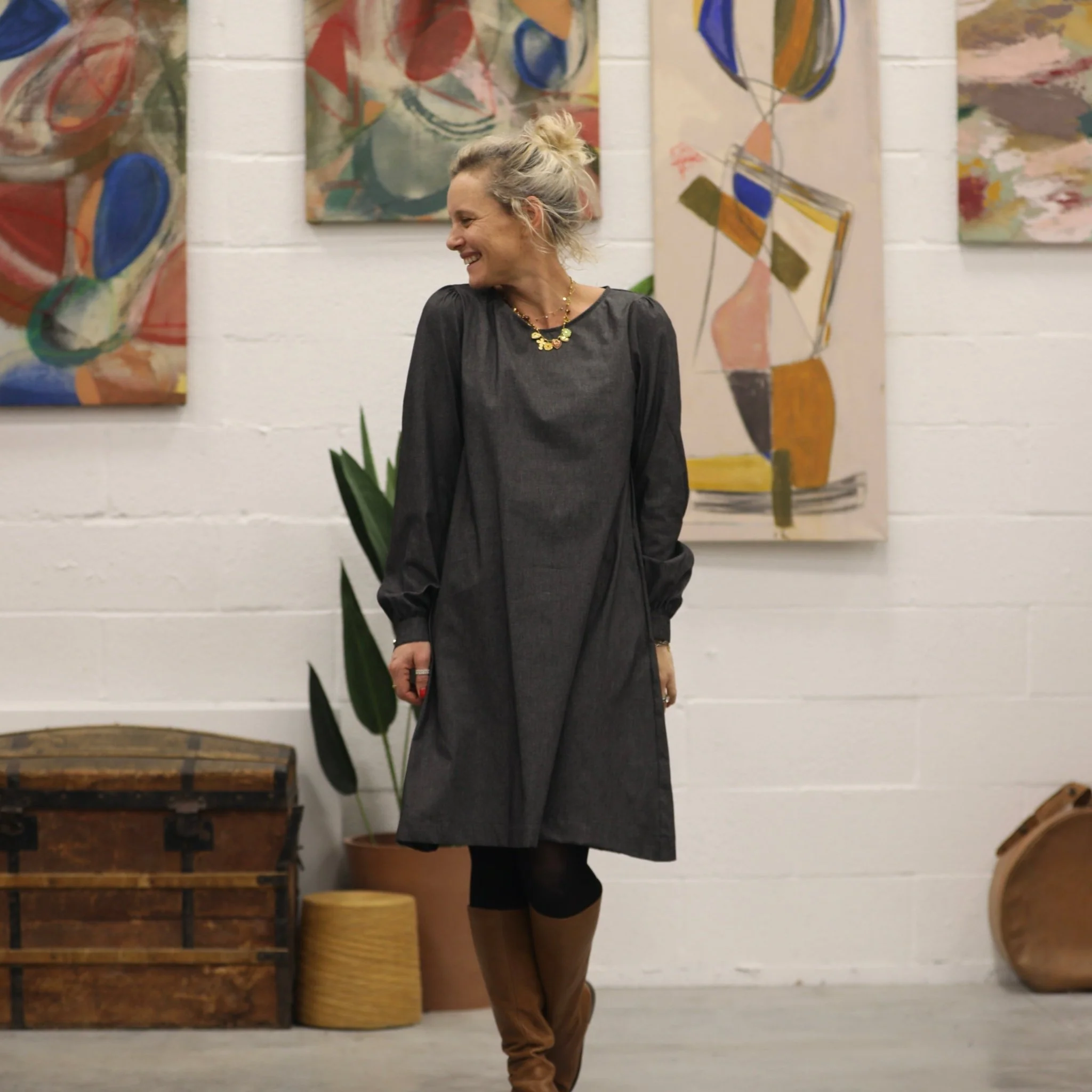 Robe Rosine - jean de coton noir - Image 3