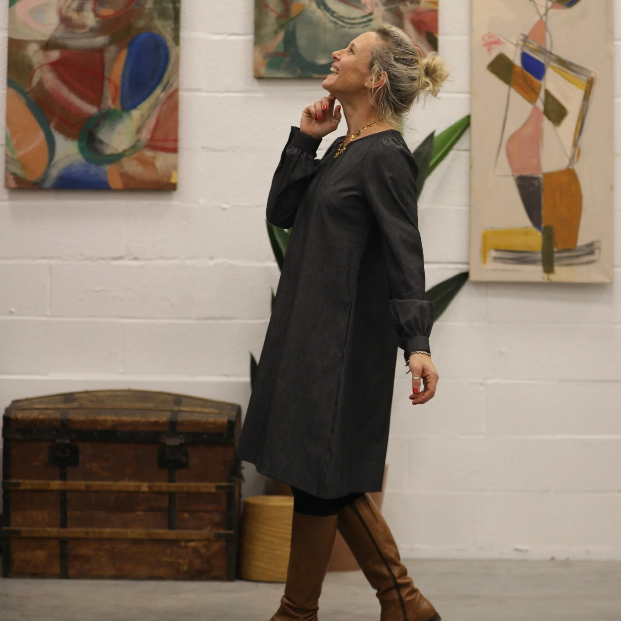 Robe Rosine - jean de coton noir - Image 6