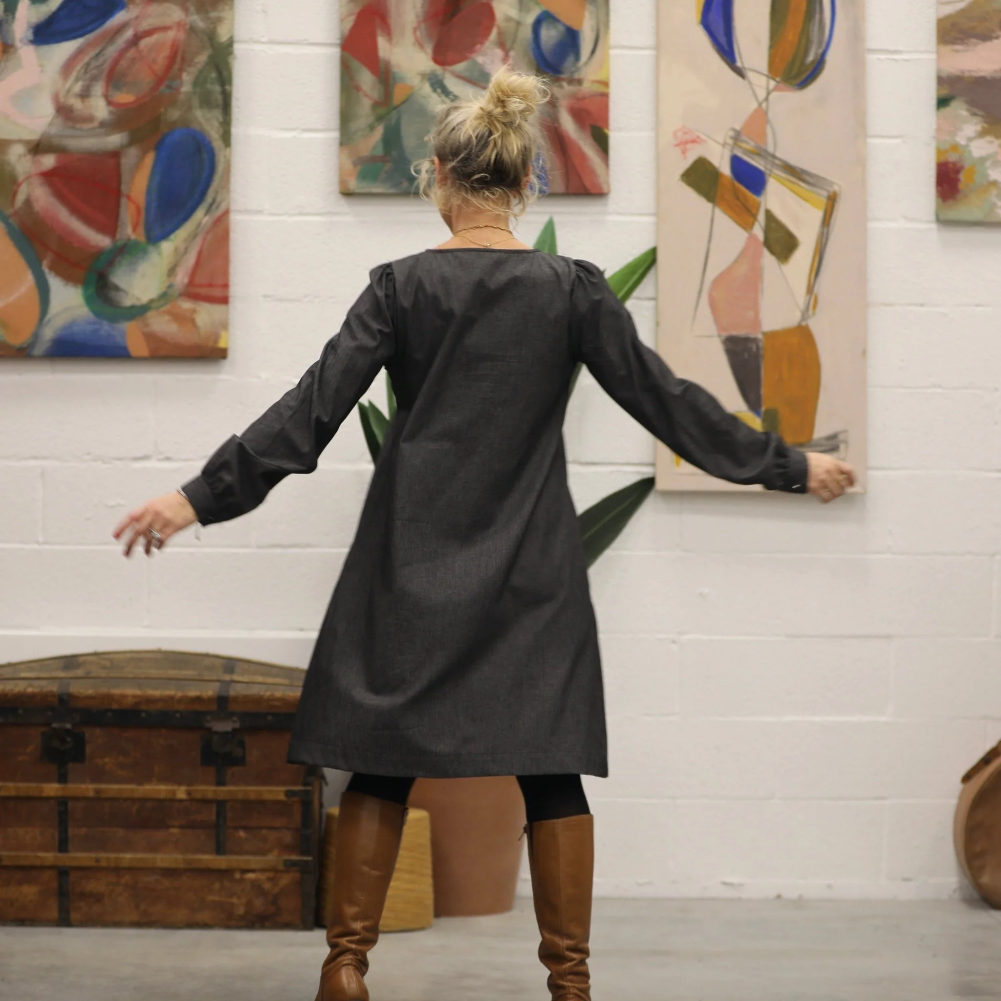 Robe Rosine - jean de coton noir - Image 7
