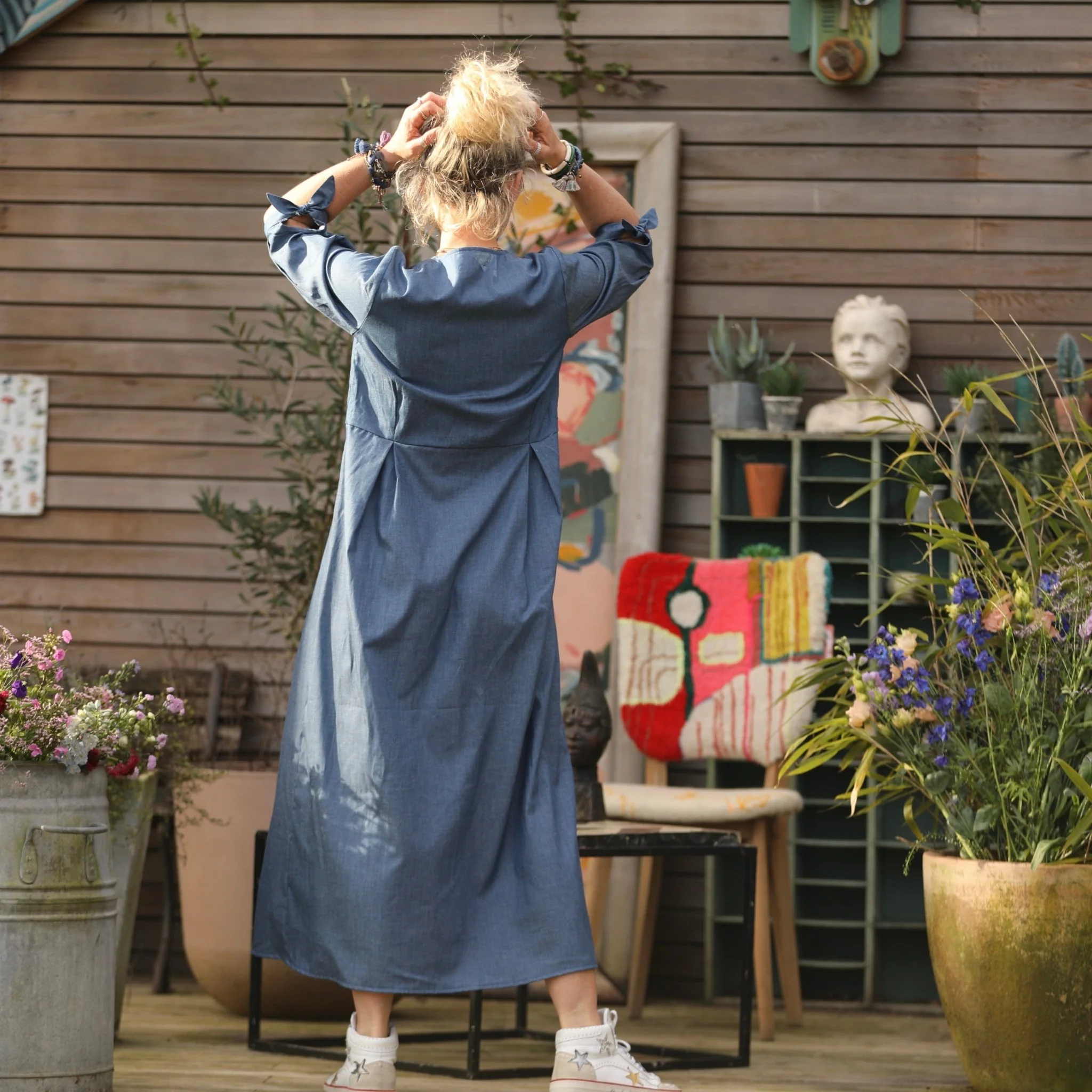 Robe Ryme - jean de coton léger bleu - Image 7