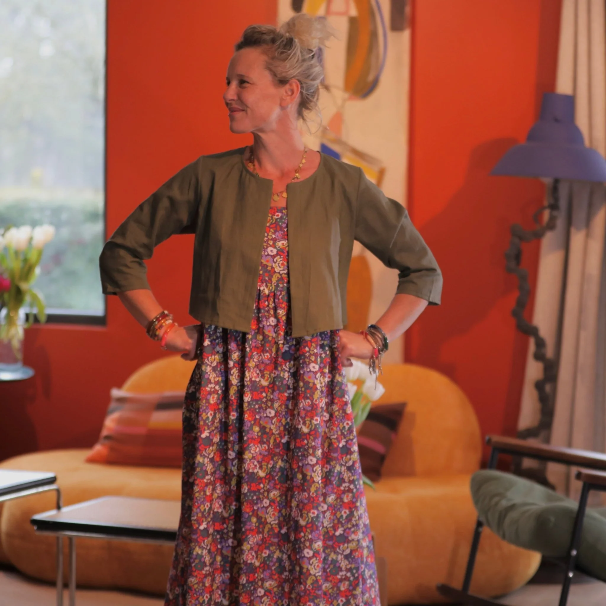 Robe Solène - coton Floraison améthyste - Image 3