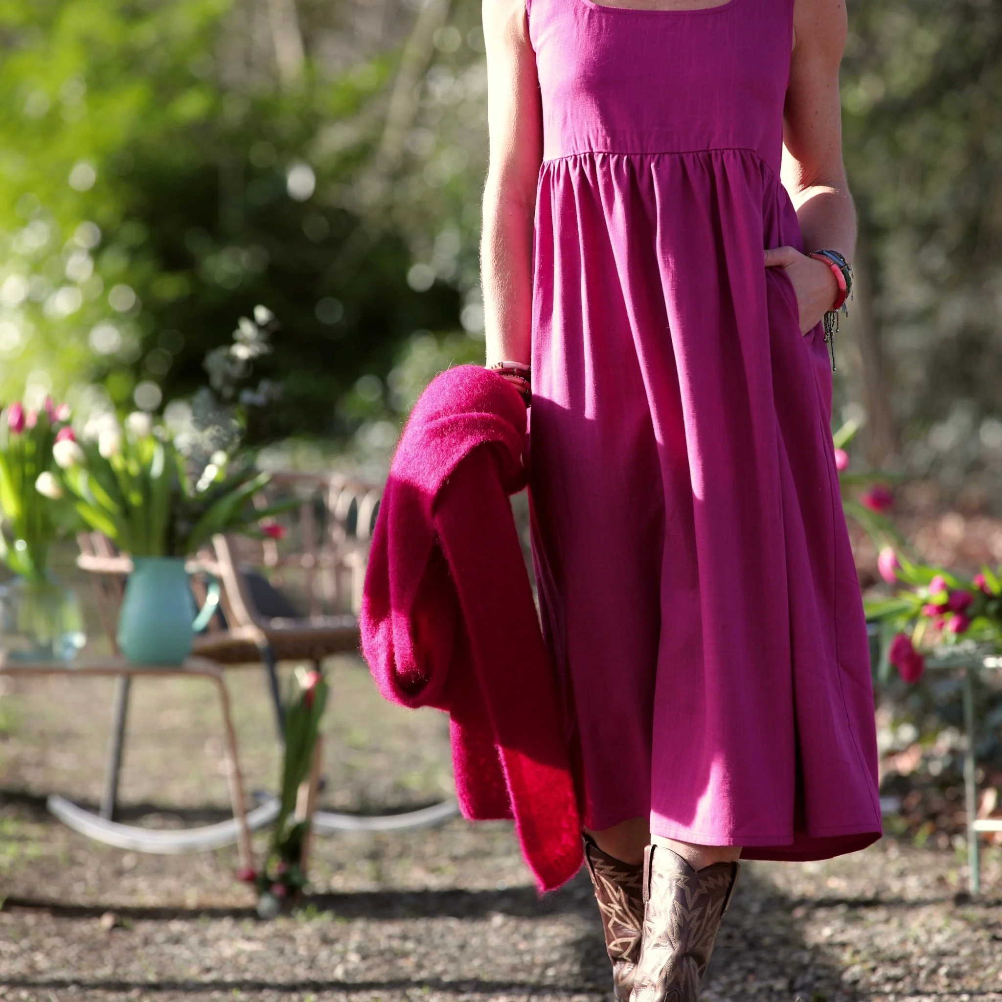 Robe Solène - Coton-lin bougainvillier - Image 7
