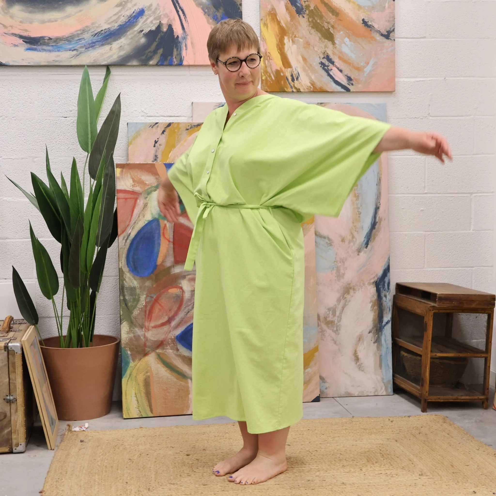 Robe Xiou double gaze de coton bleu majorelle - Image 9