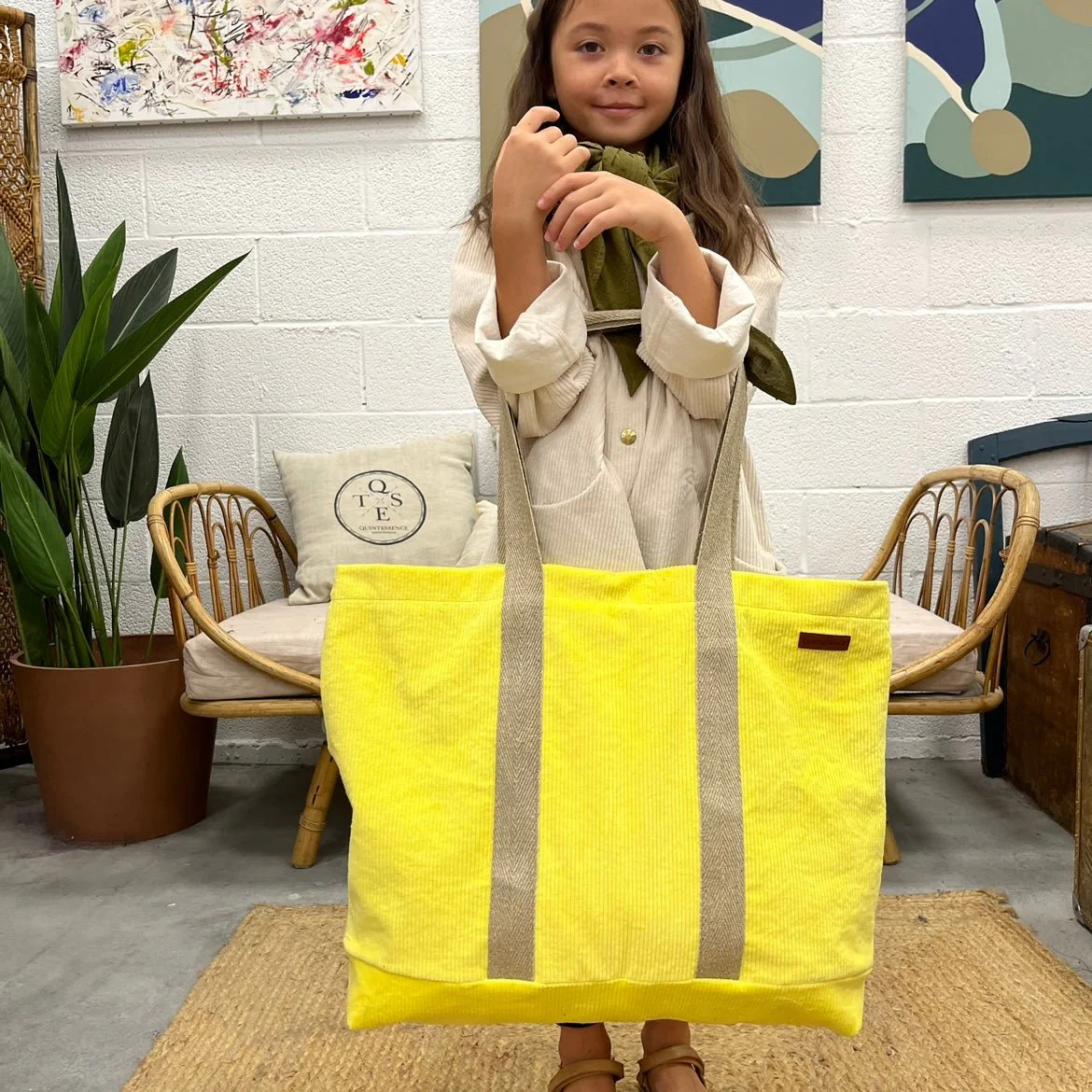 Sac Malo - Velours côtelé jaune vif - Image 3