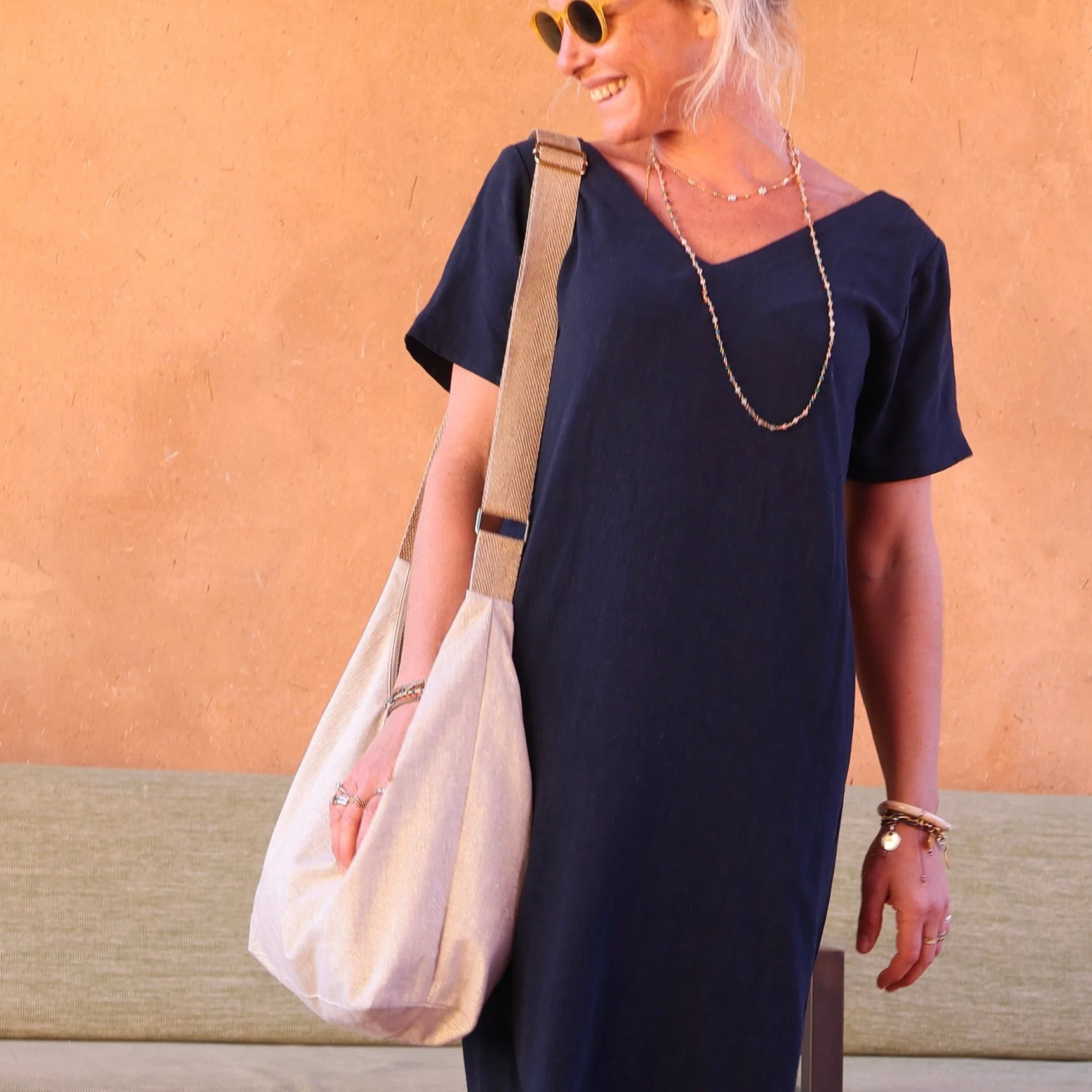 Sac Maud lin naturel/argent - Image 4