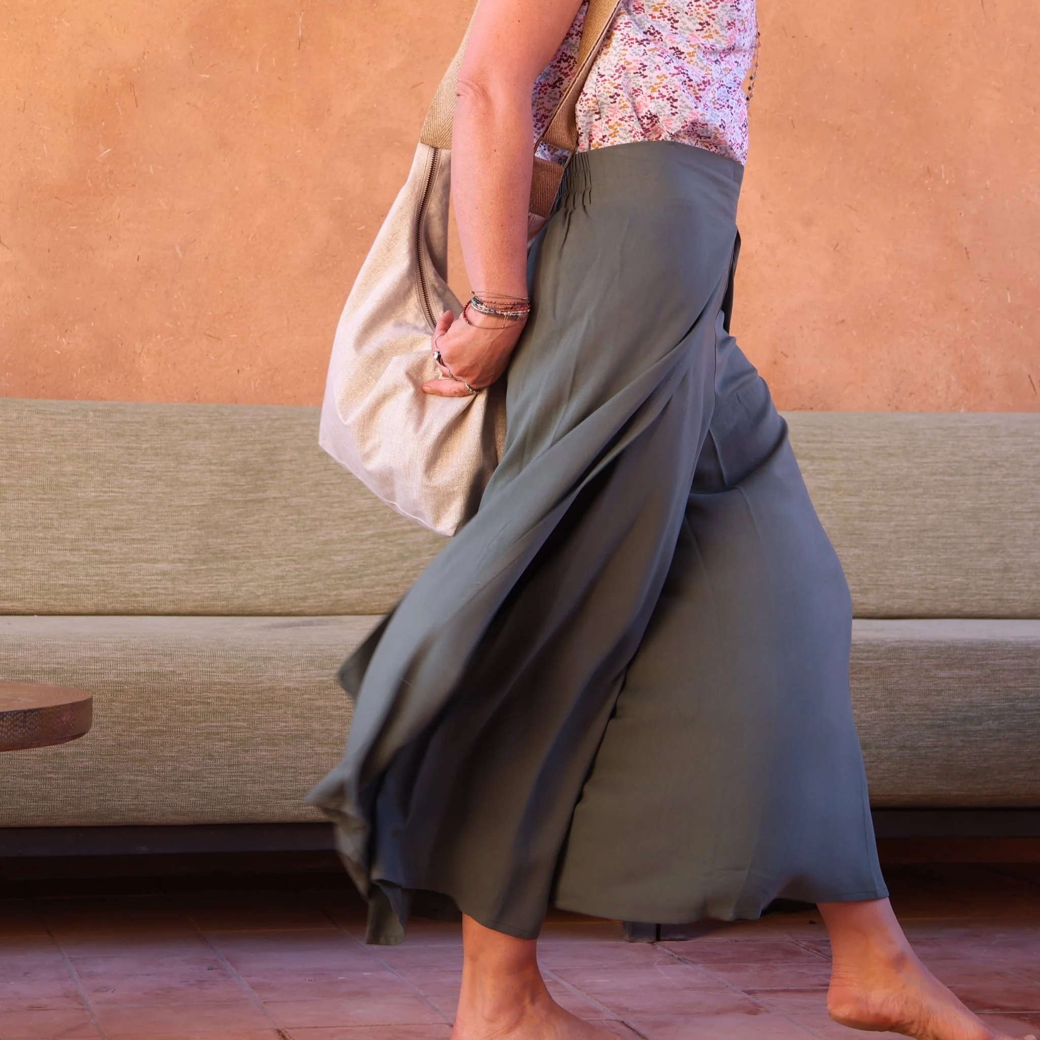Sac Maud lin naturel/argent - Image 6