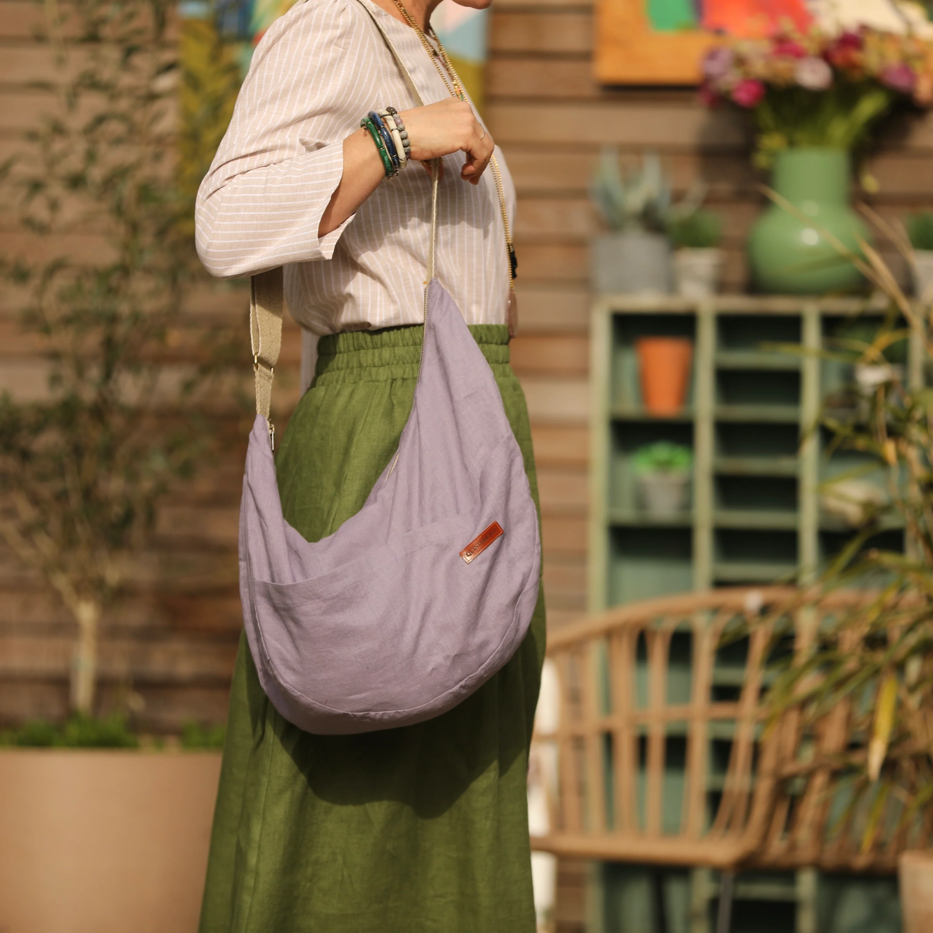 Sac Pia en lin parme - Image 4