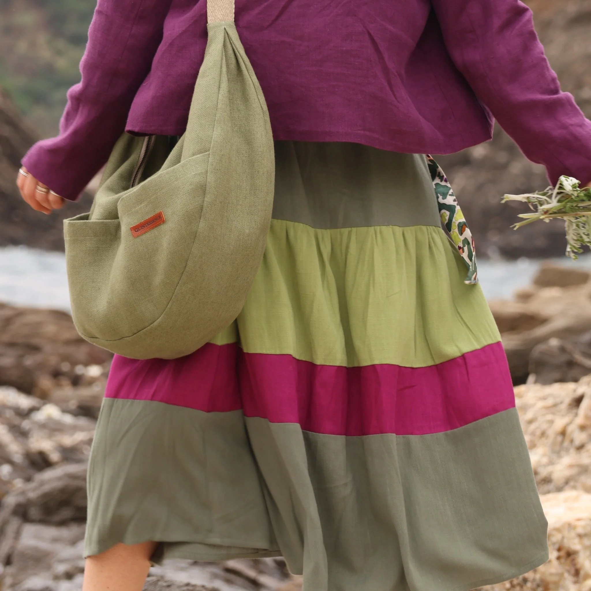 Sac Pia en lin vert mousse - Image 3