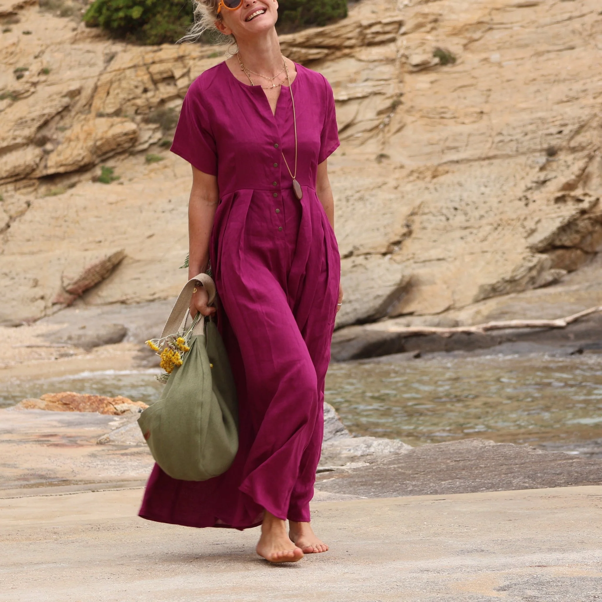 Sac Pia en lin vert mousse - Image 4