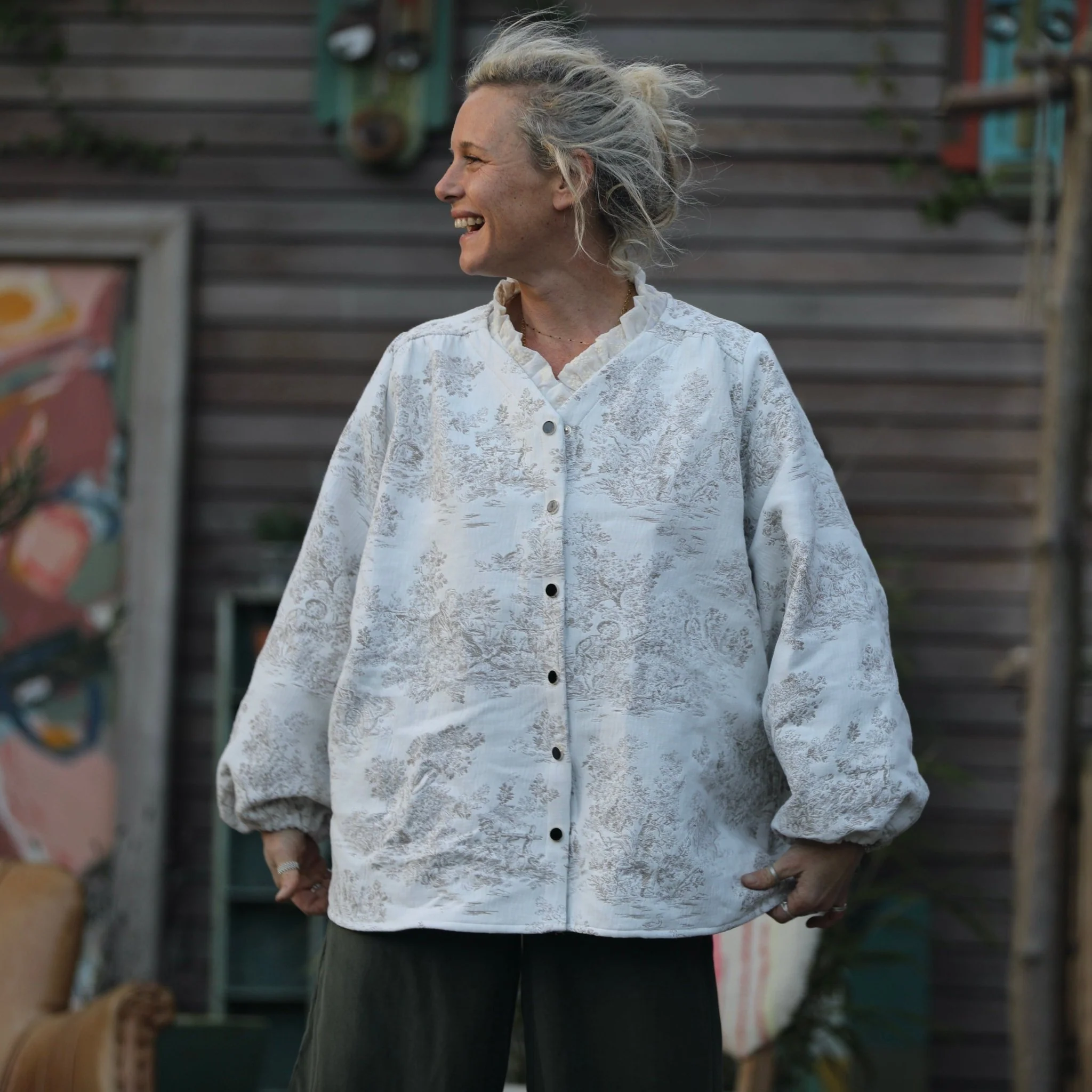 Sur-blouse Milo - jacquard toile de Jouy - Image 6