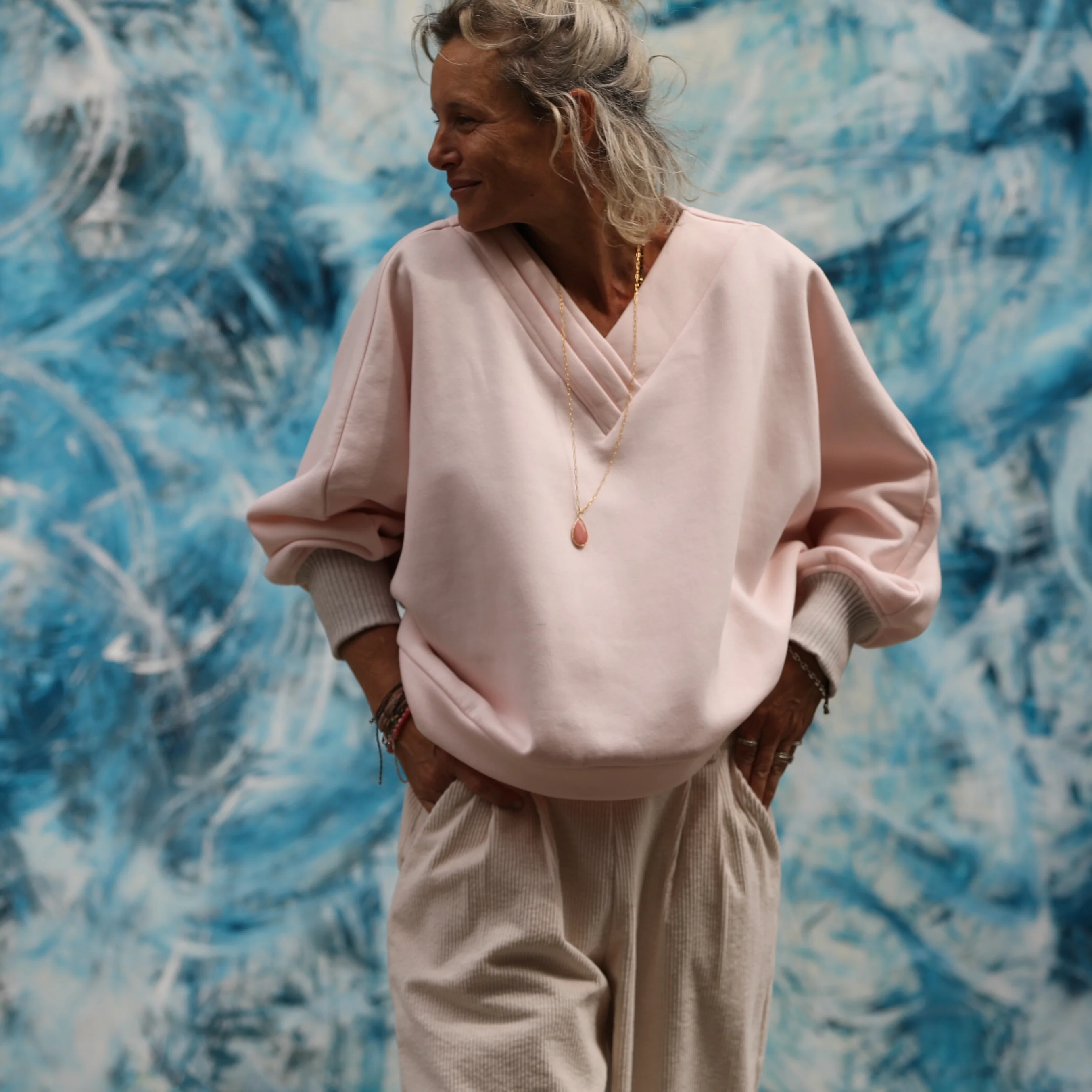 Sweat Ferdinand - rose dragée - version courte - Image 10